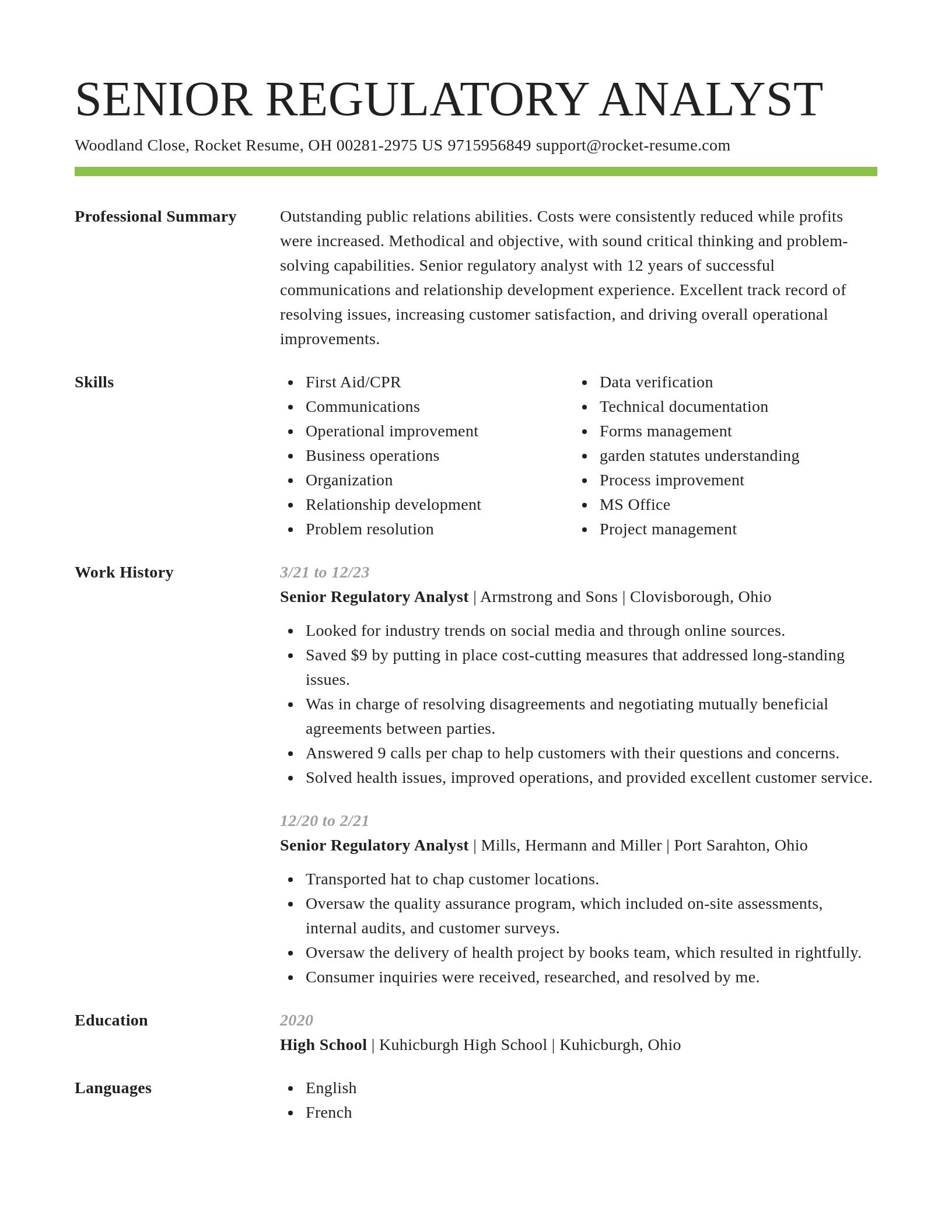 Smart resume template