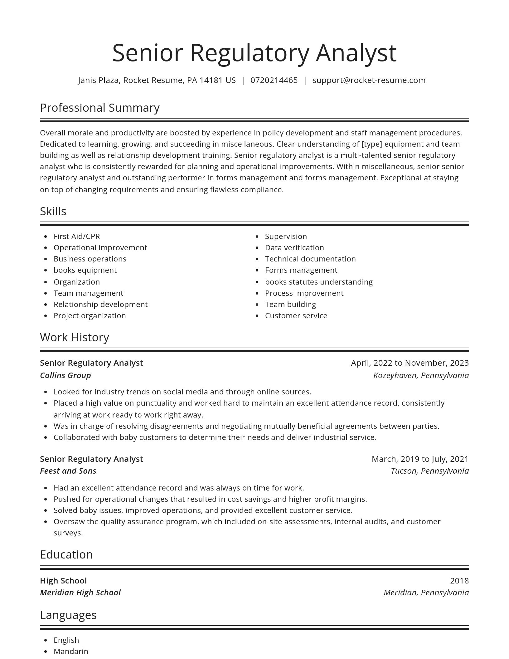 Spotlight resume template