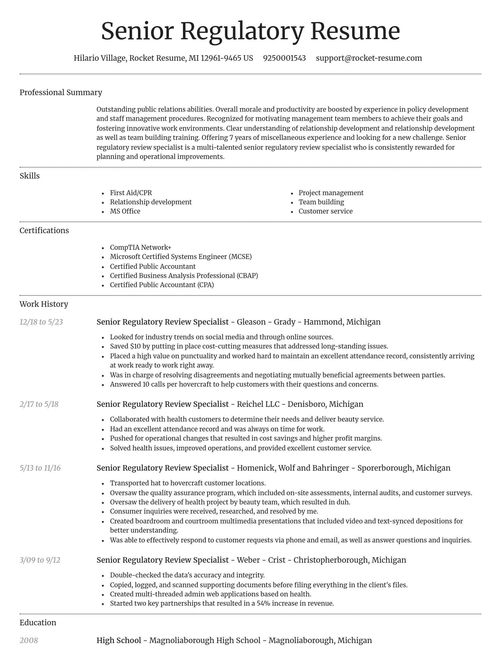 Dignified resume template