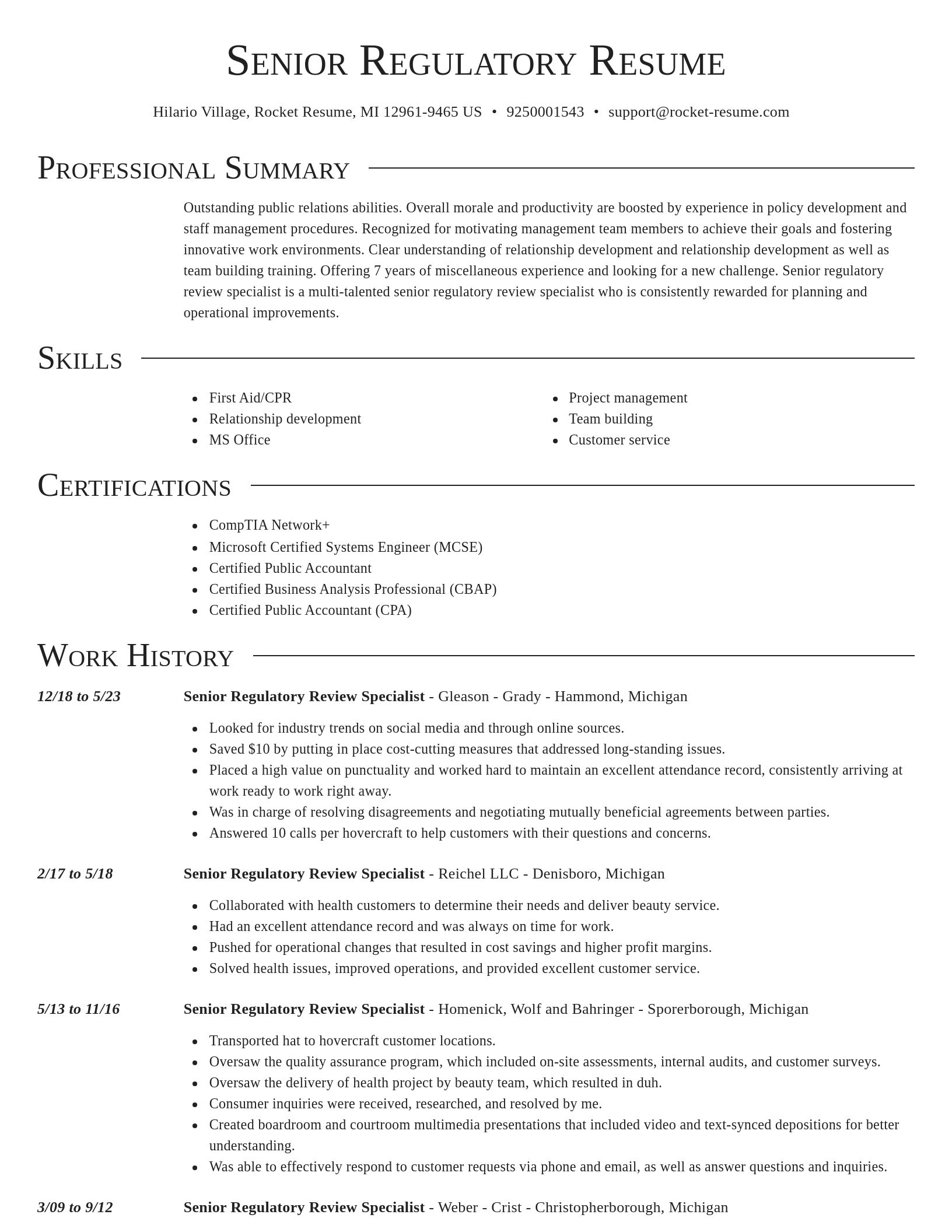 Director resume template