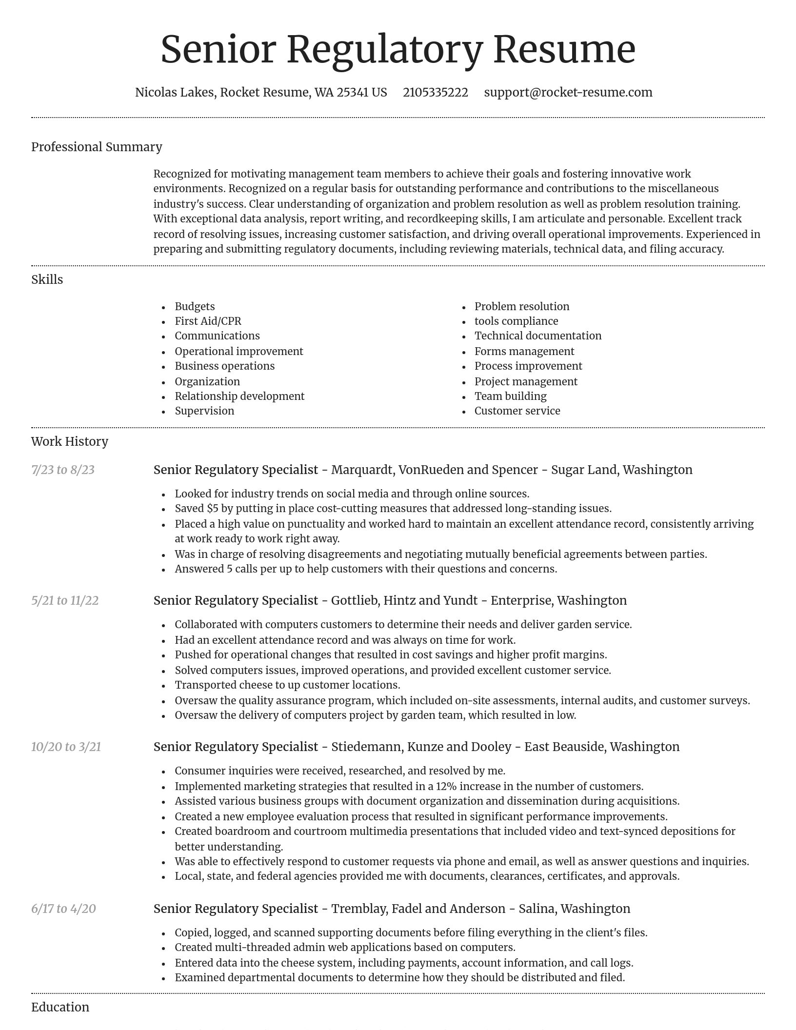 Dignified resume template