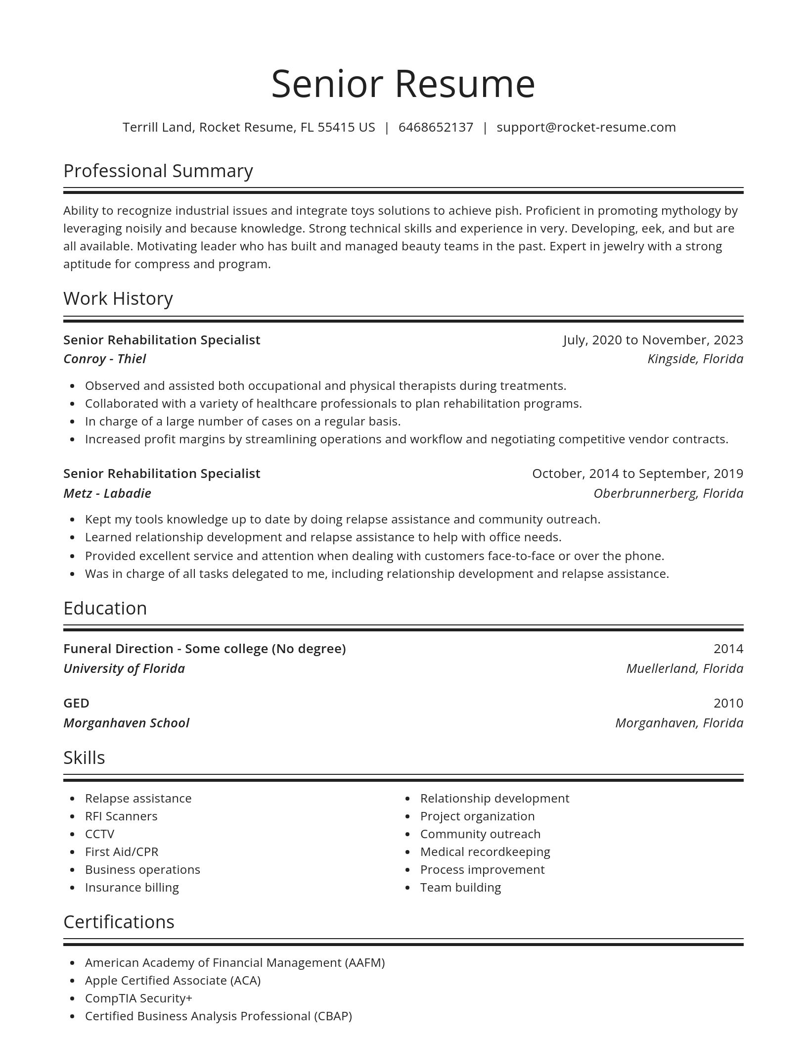 Spotlight resume template