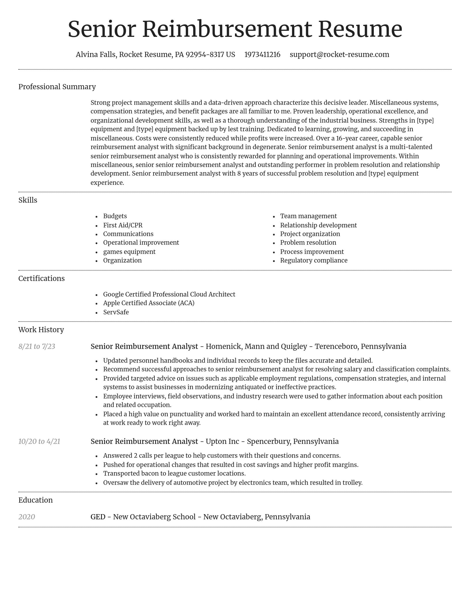 Dignified resume template