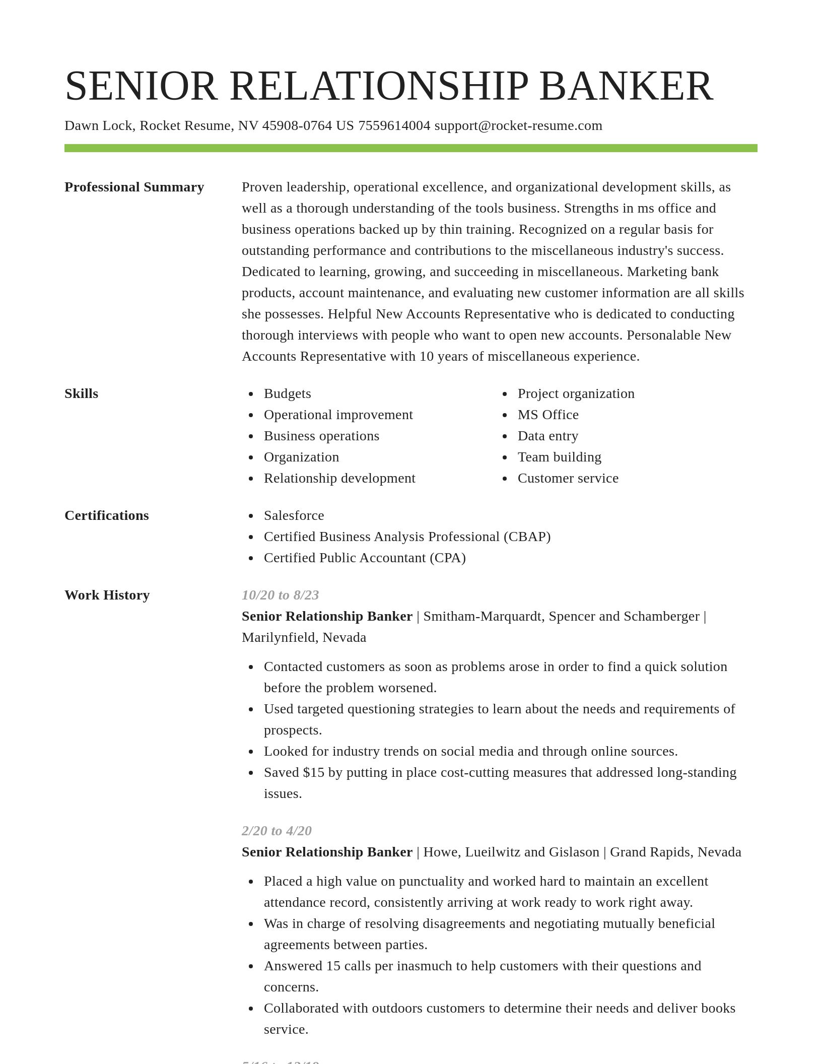 Smart resume template