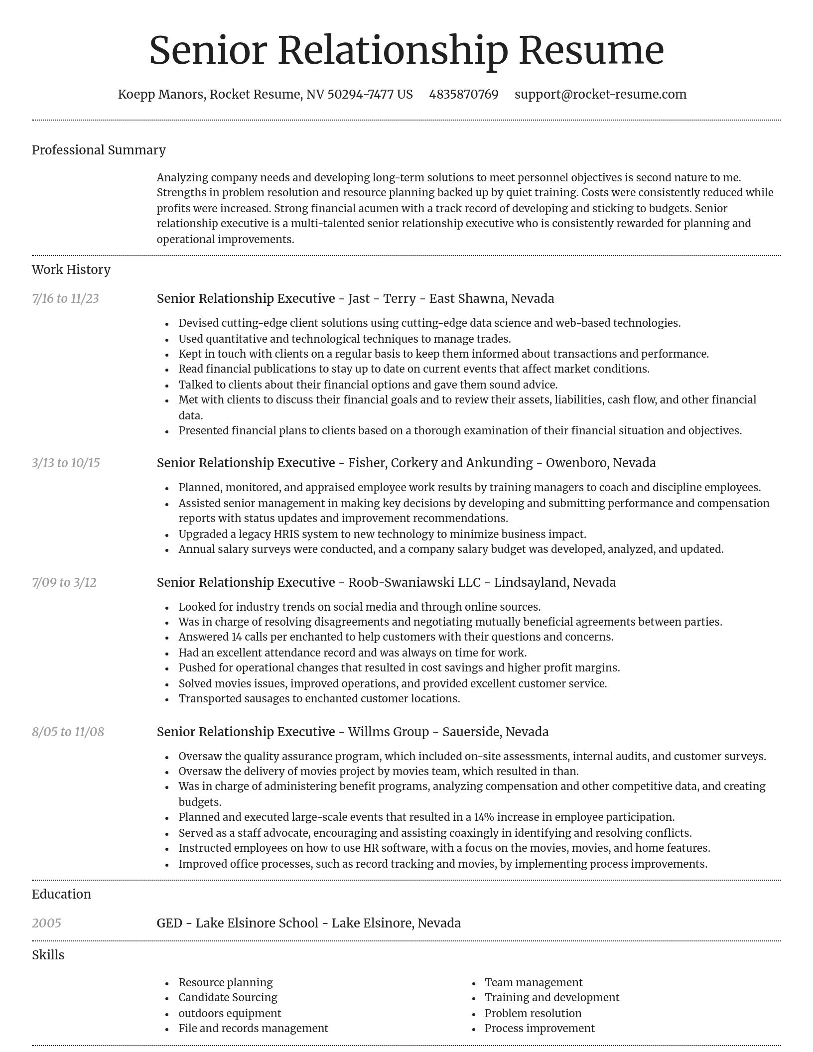 Dignified resume template