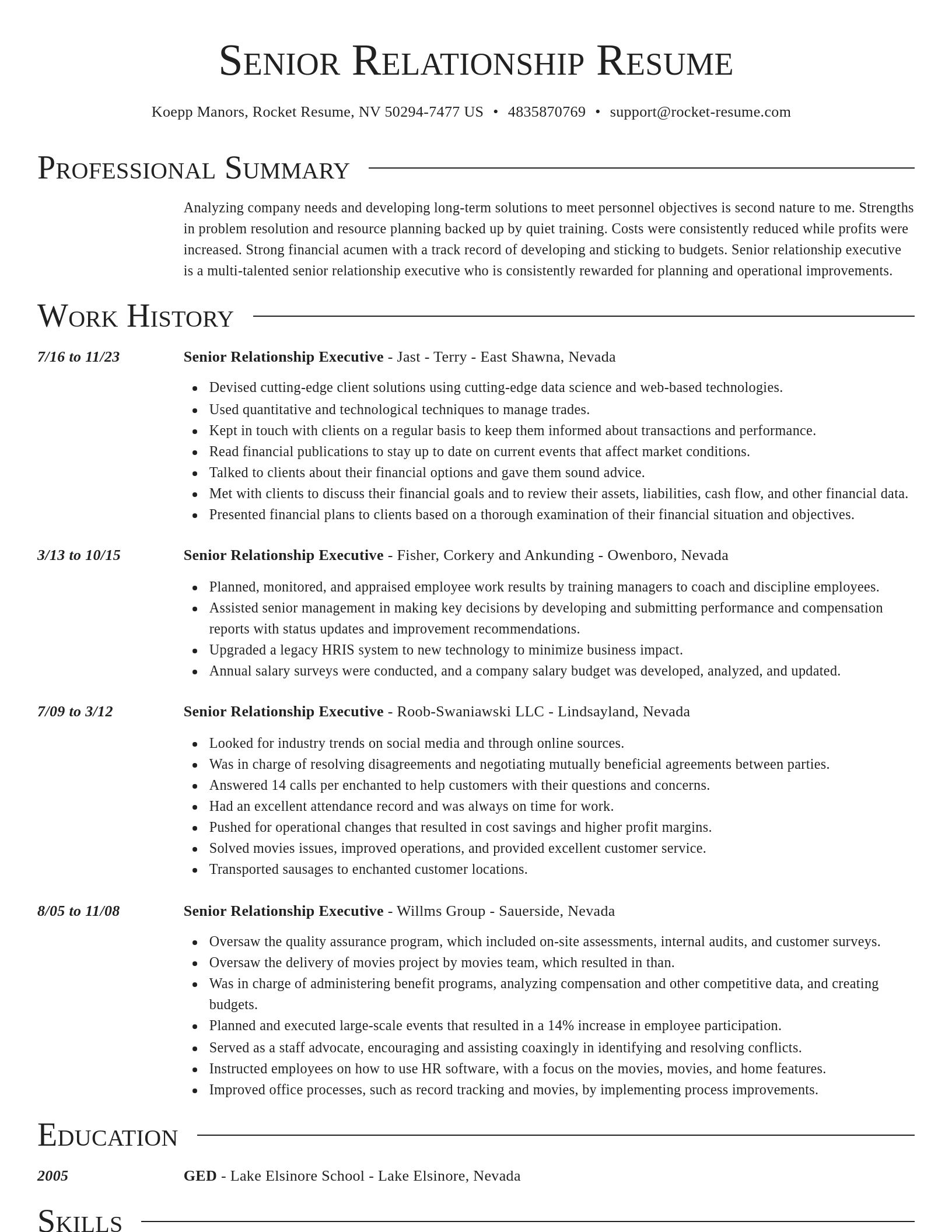 Director resume template