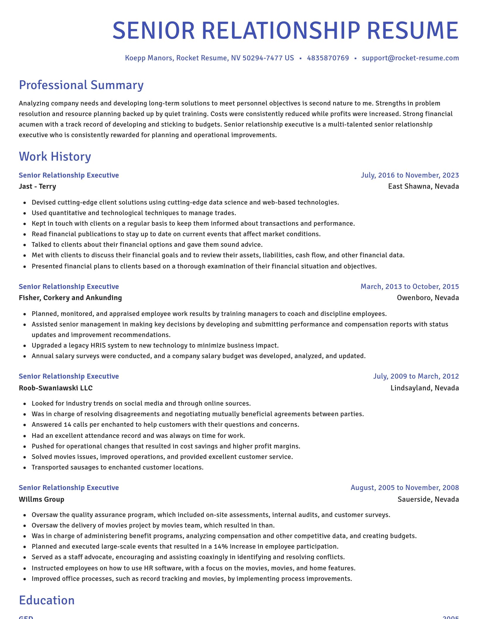 Novel resume template