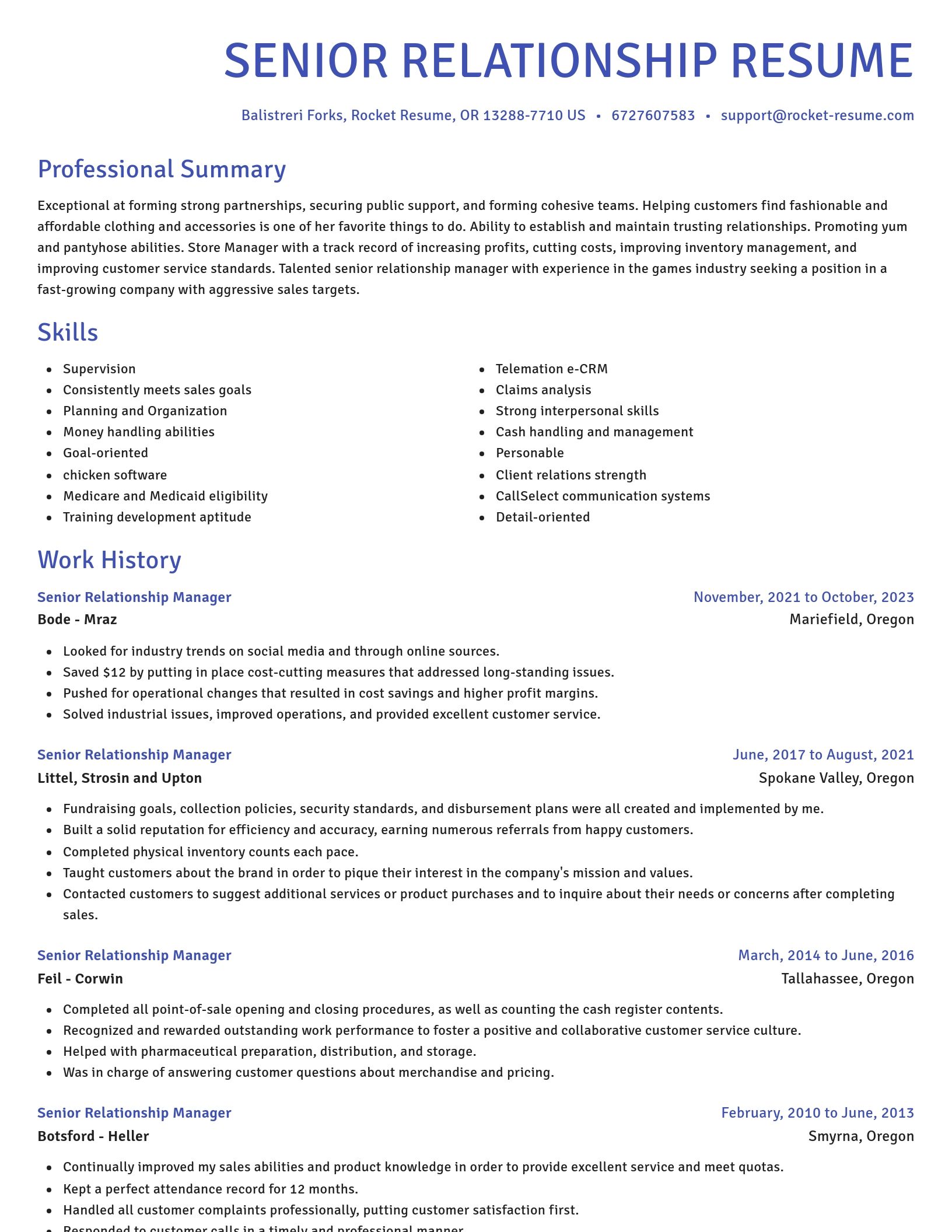Novel resume template