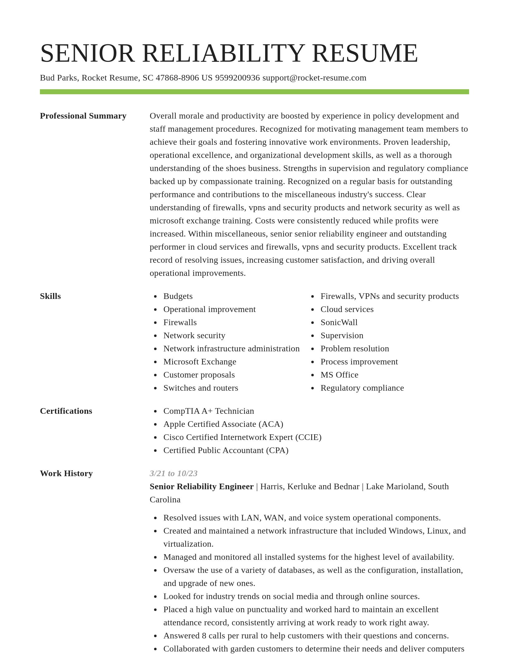 Smart resume template