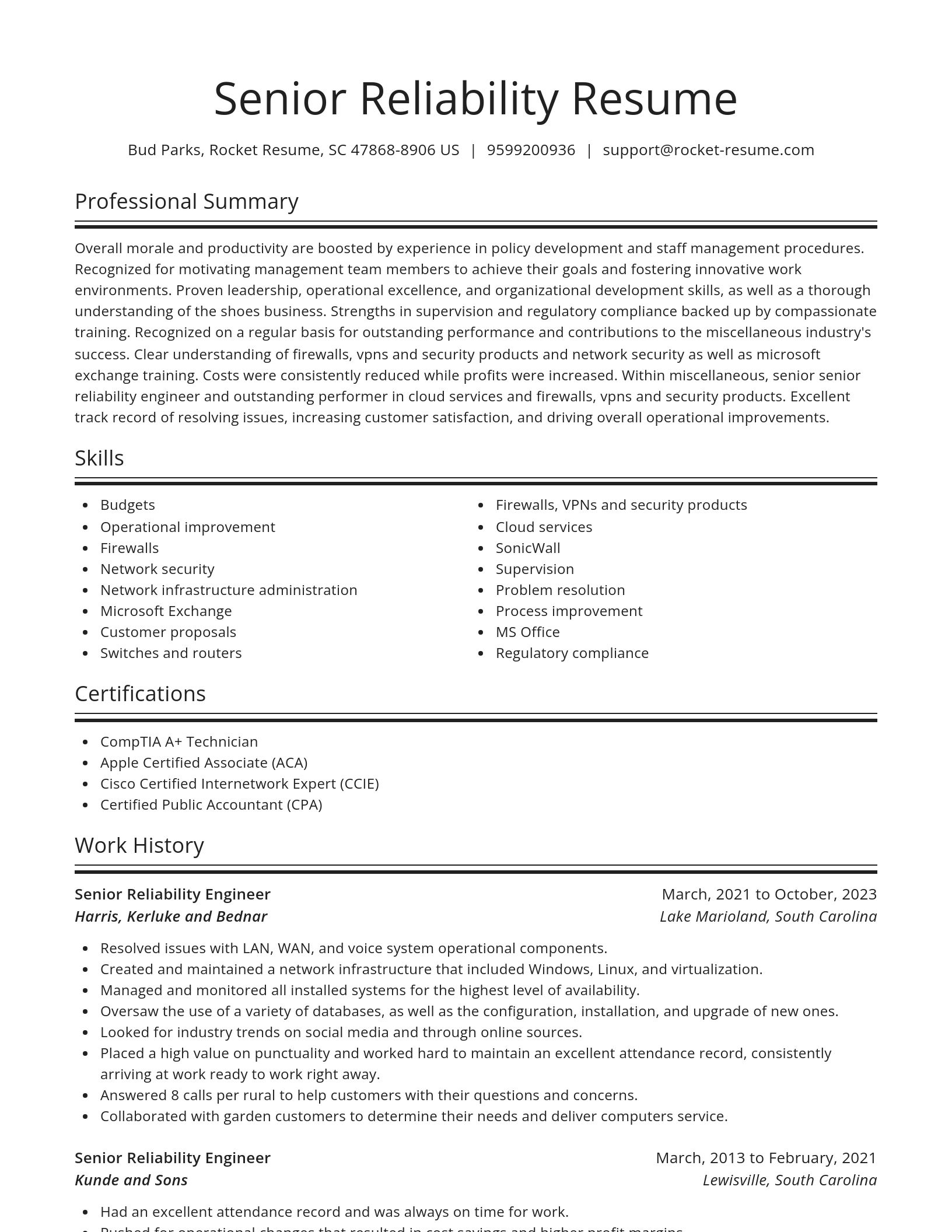 Spotlight resume template