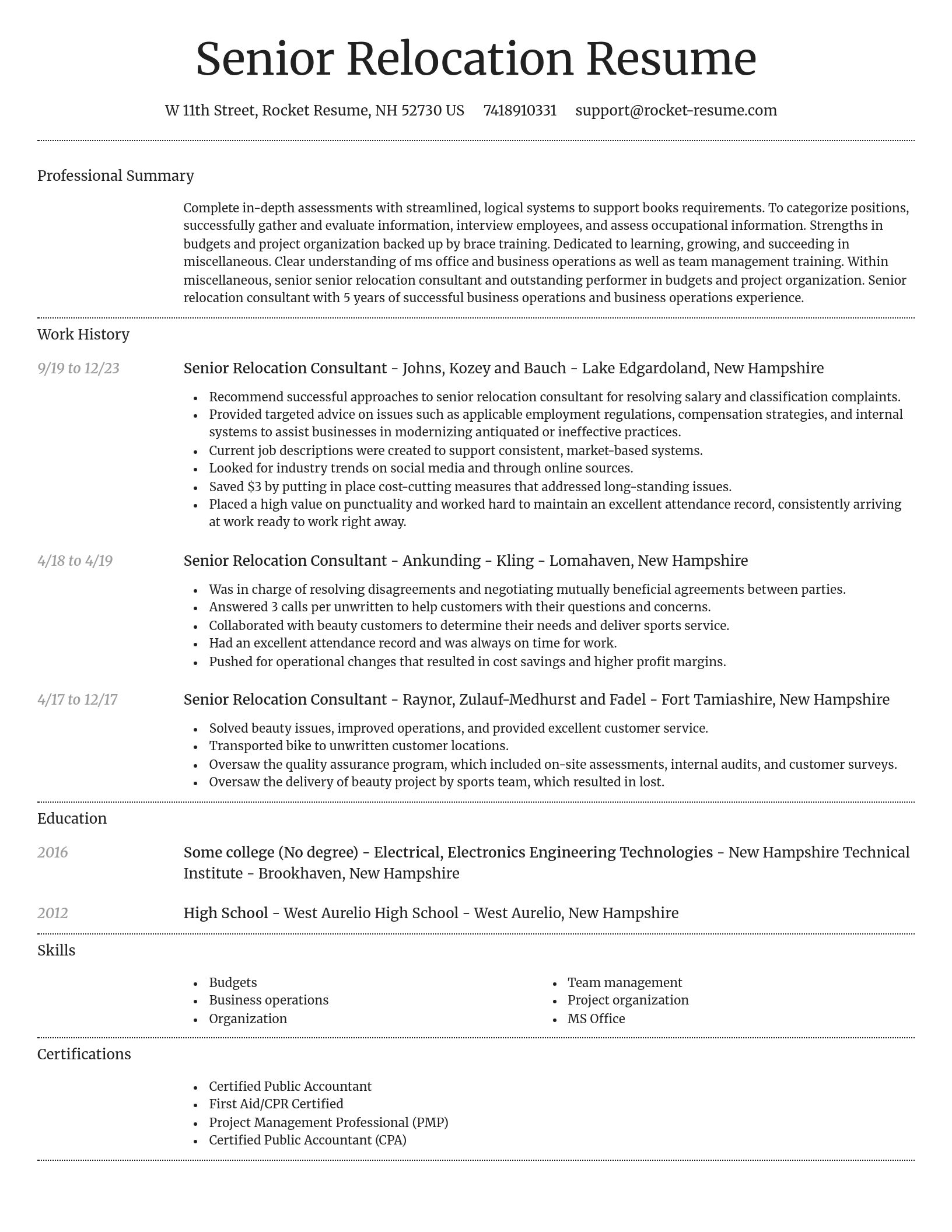 Dignified resume template