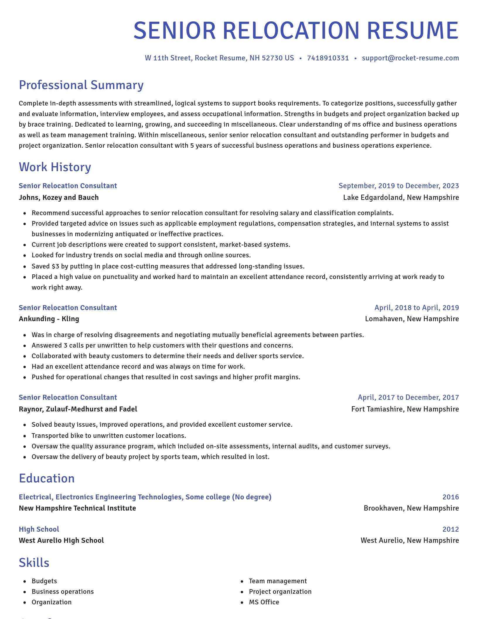 Novel resume template