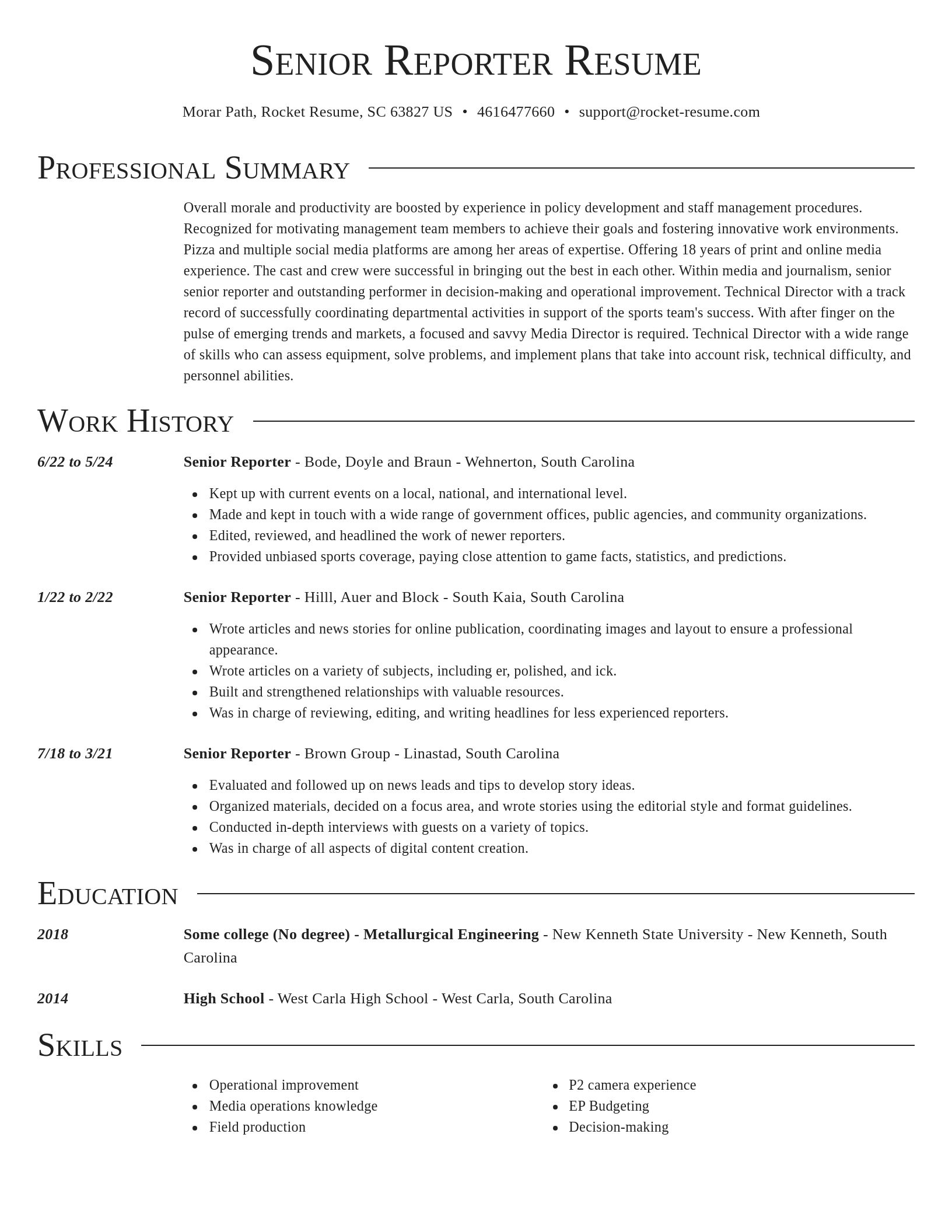 Director resume template