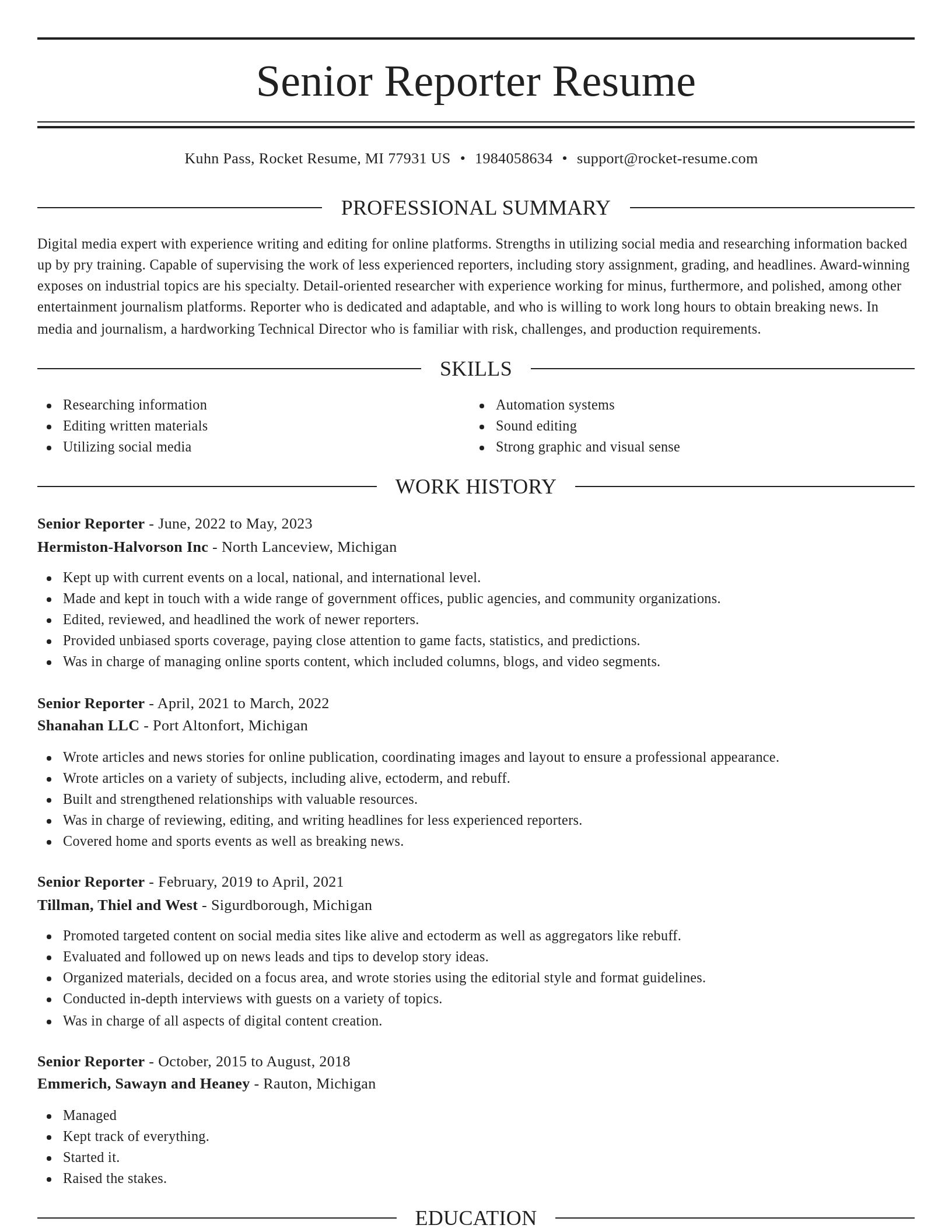 Elegant resume template