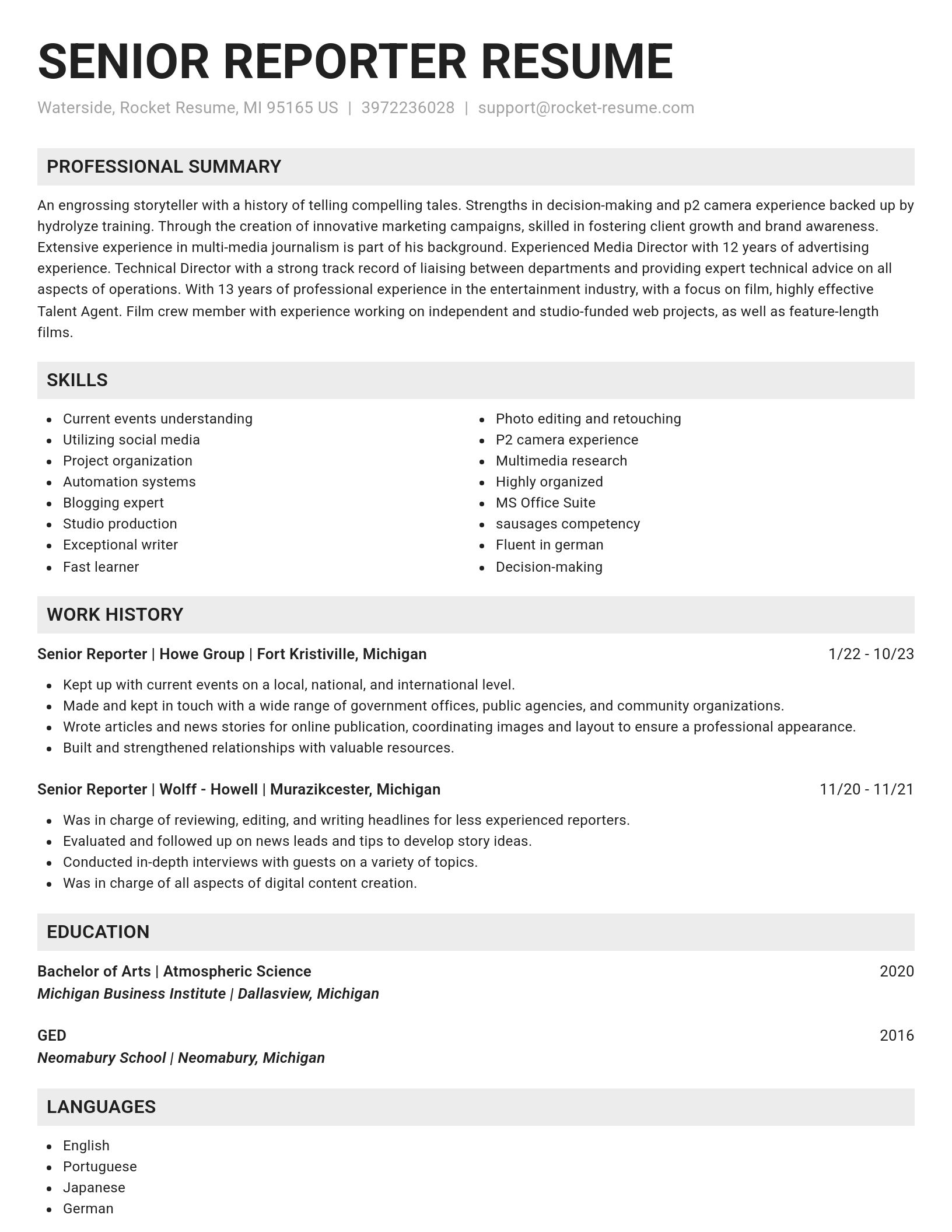 Genius resume template