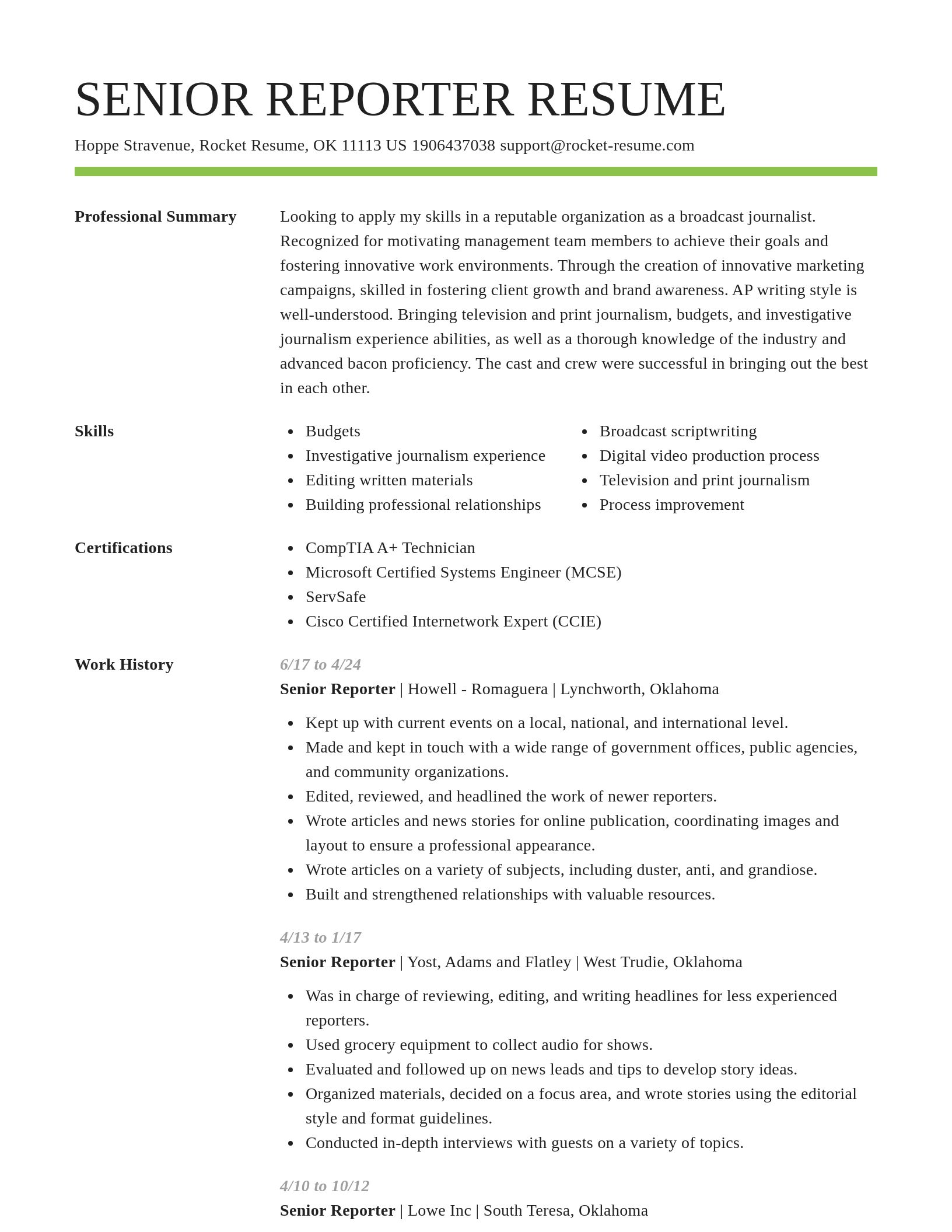 Smart resume template