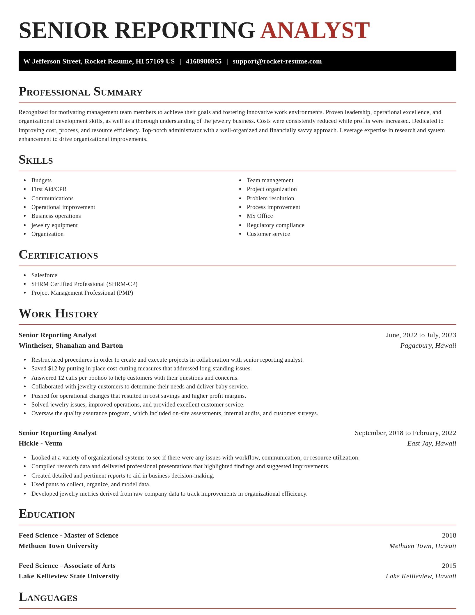 Exquisite resume template