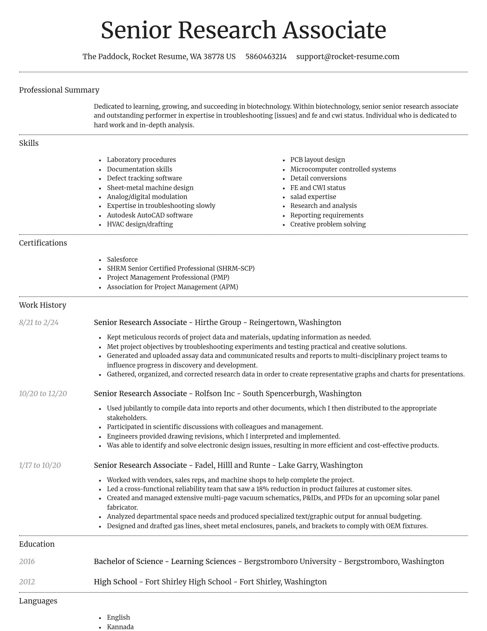 Dignified resume template