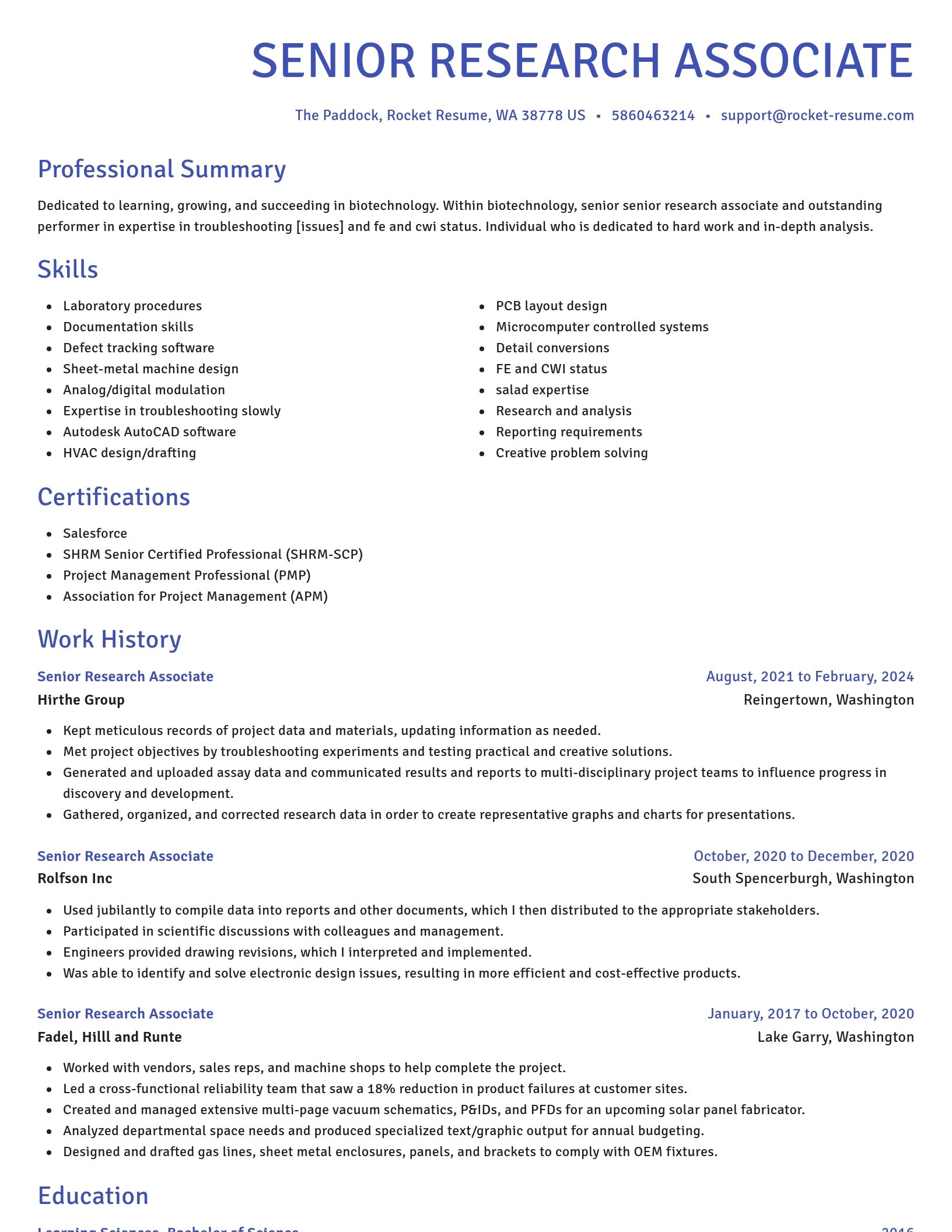 Novel resume template