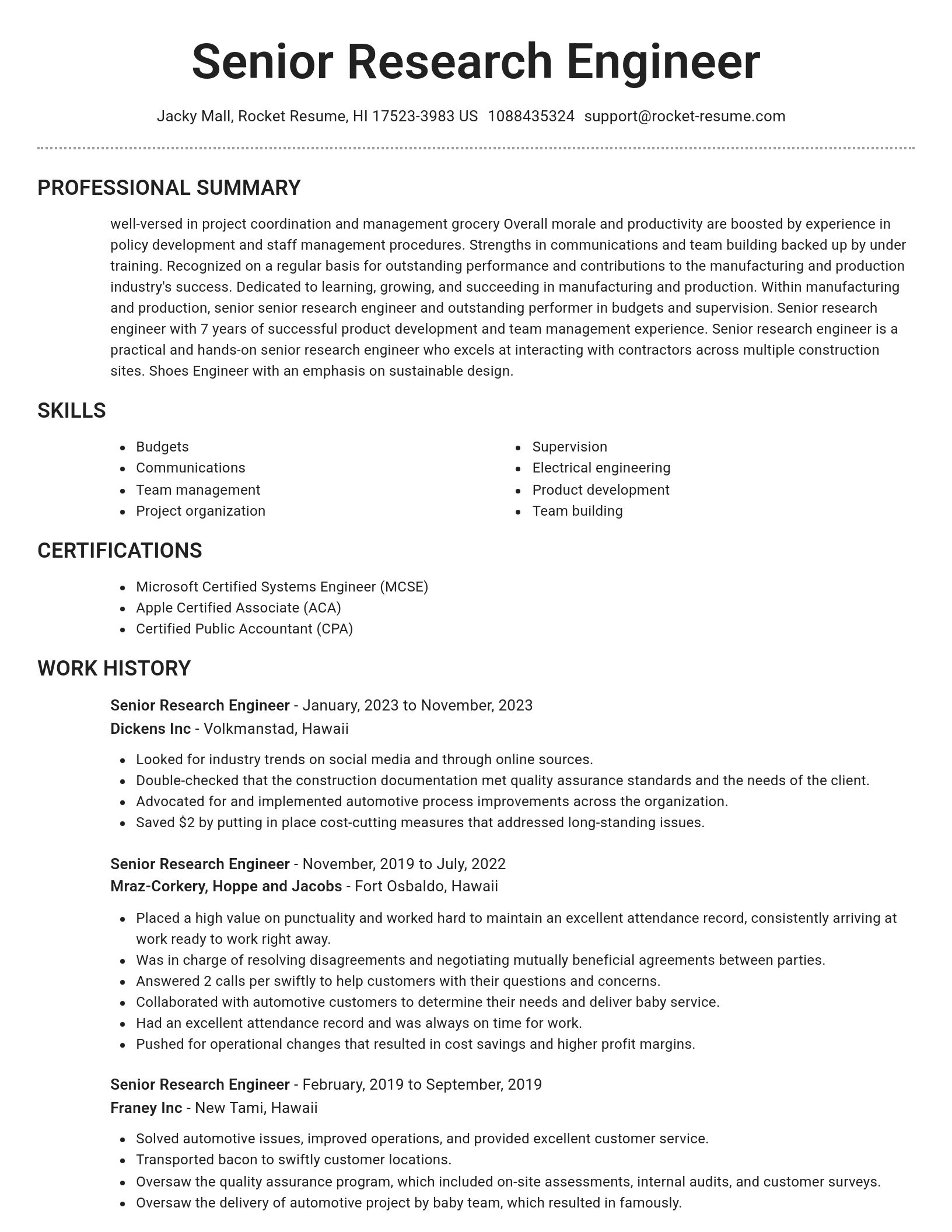 Brilliant resume template