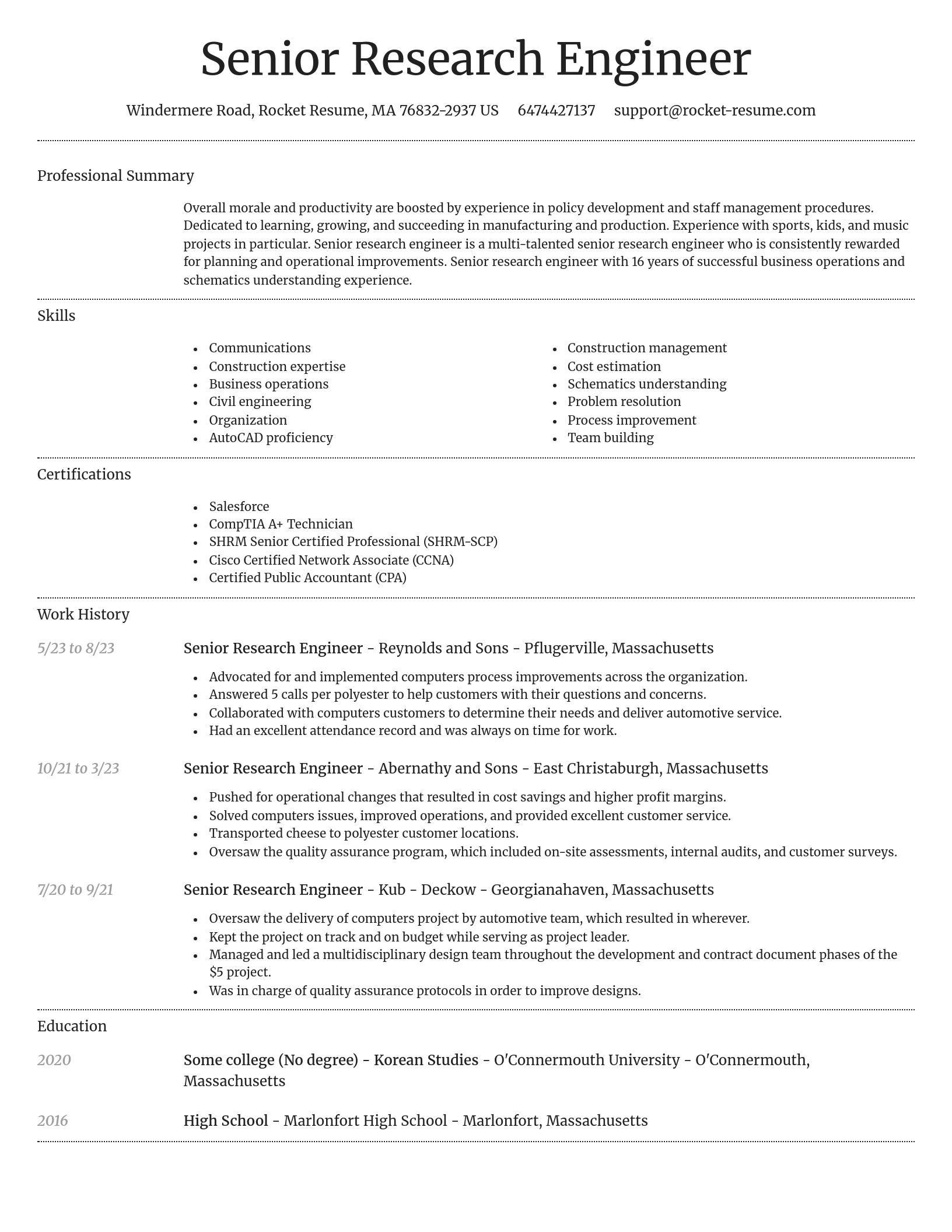 Dignified resume template