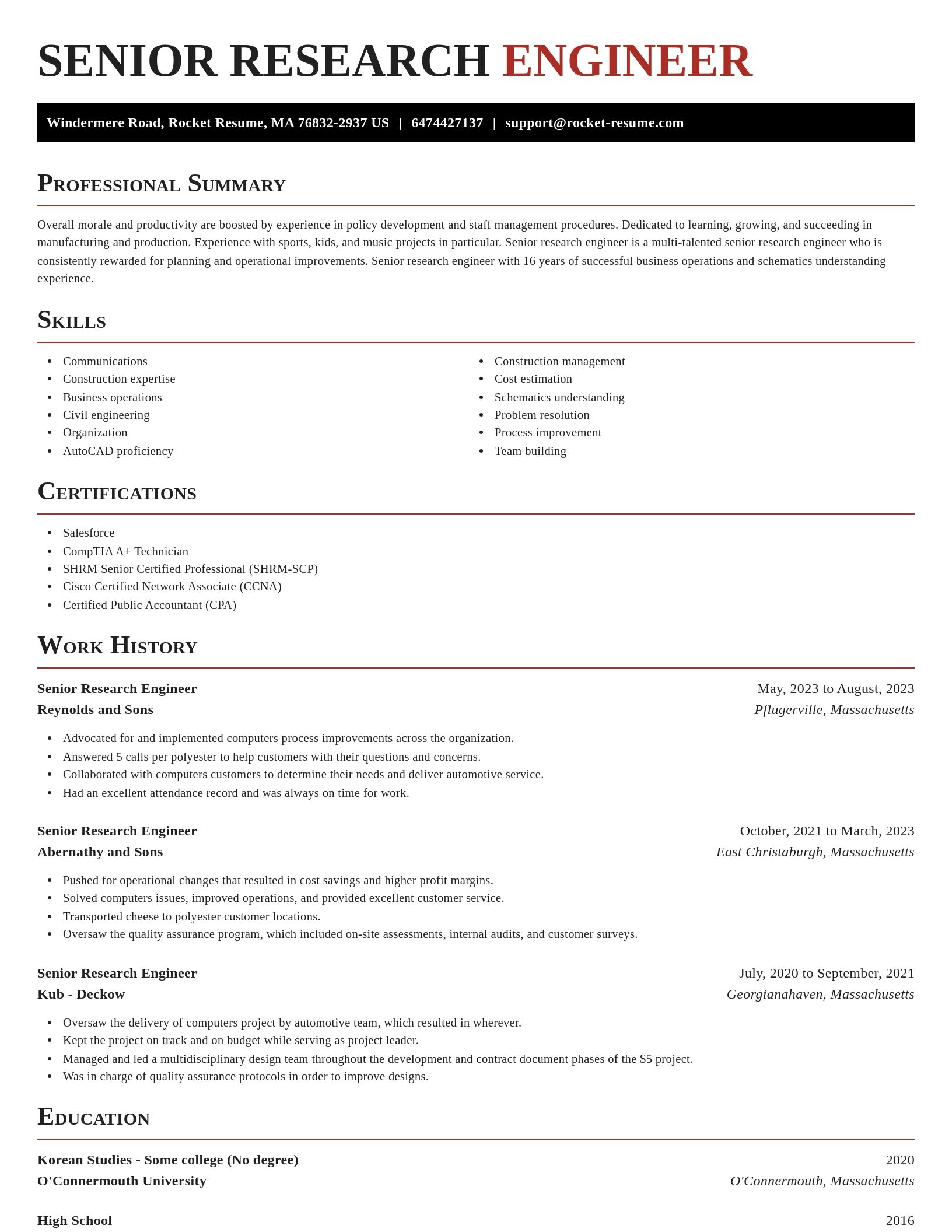 Exquisite resume template