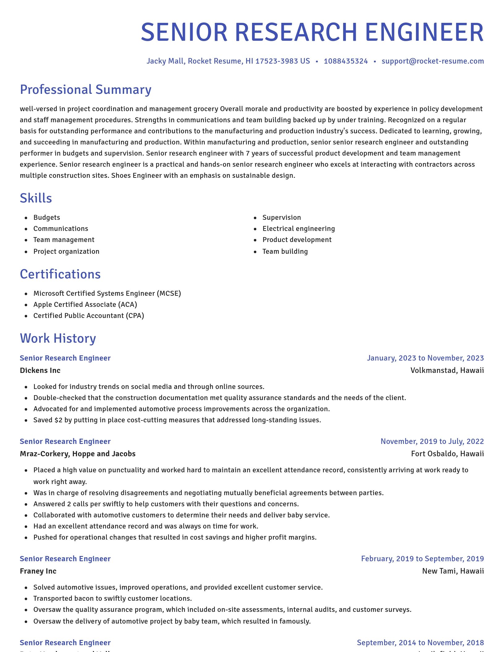 Novel resume template