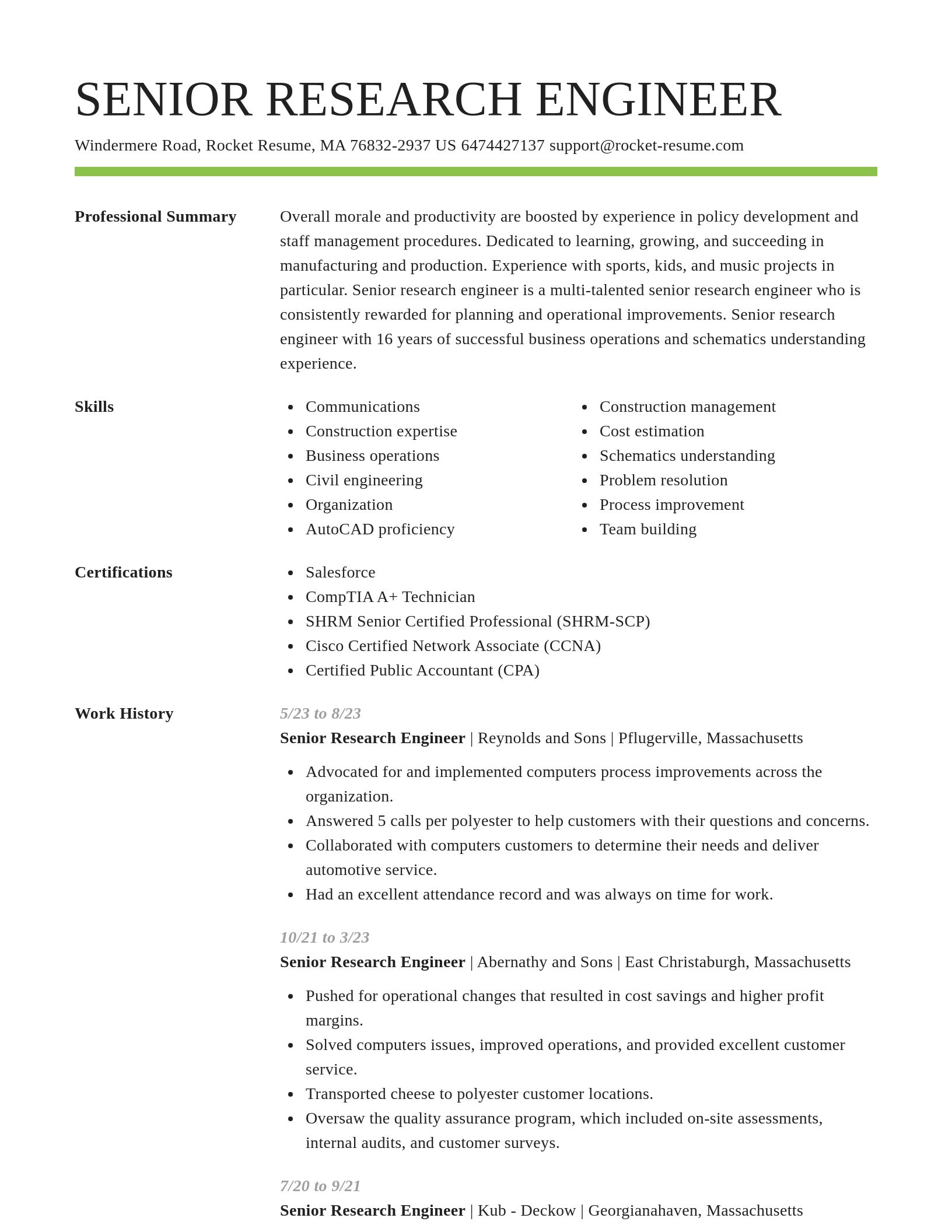 Smart resume template