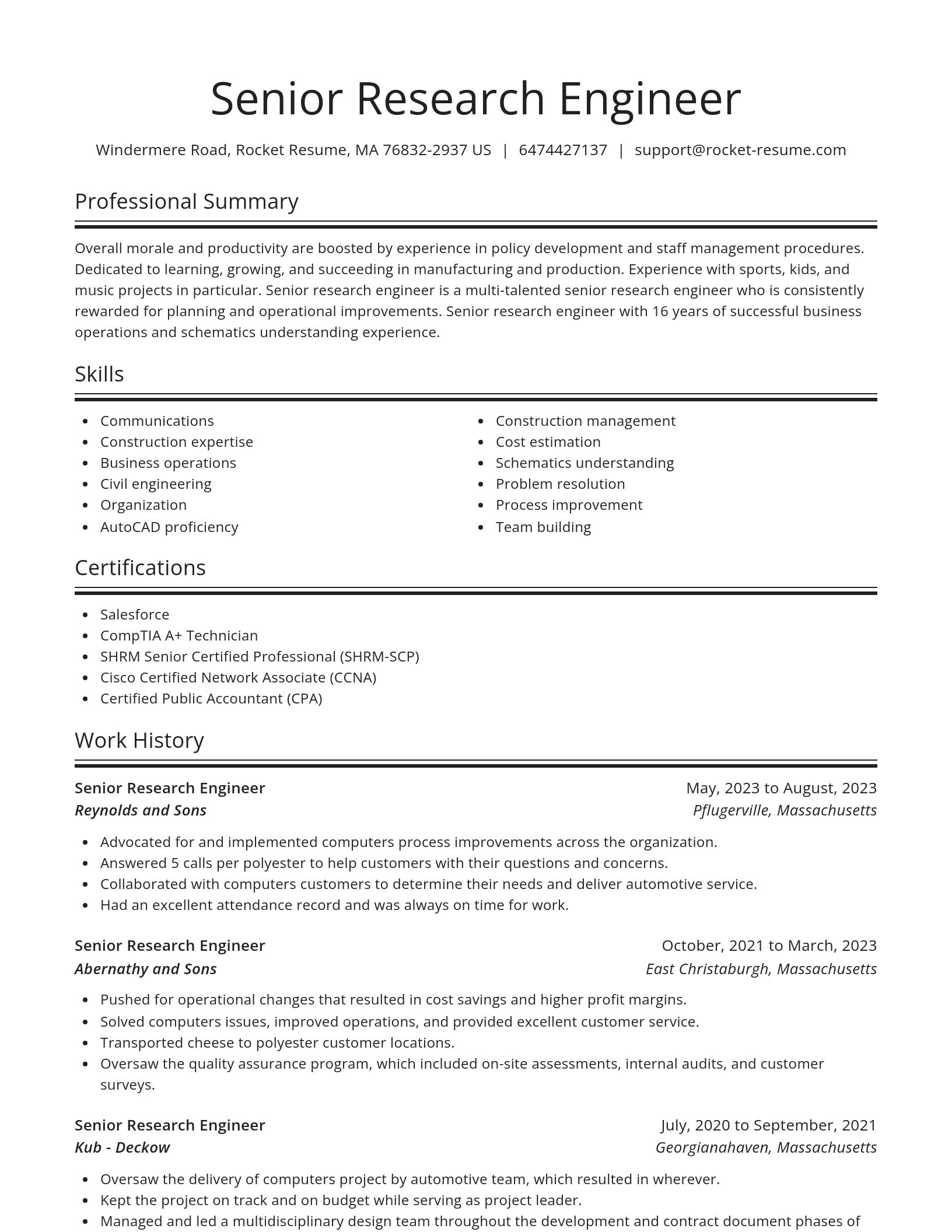 Spotlight resume template