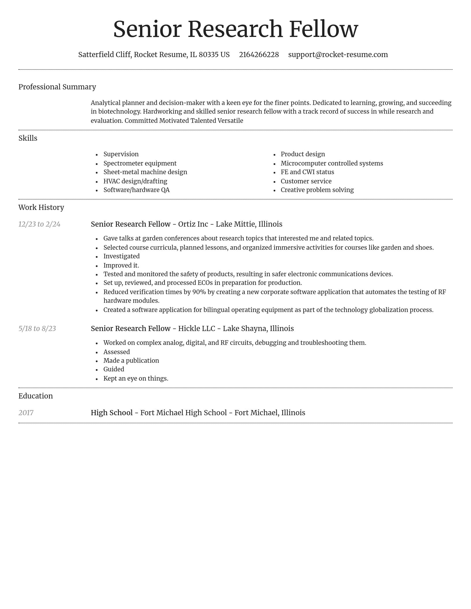 Dignified resume template