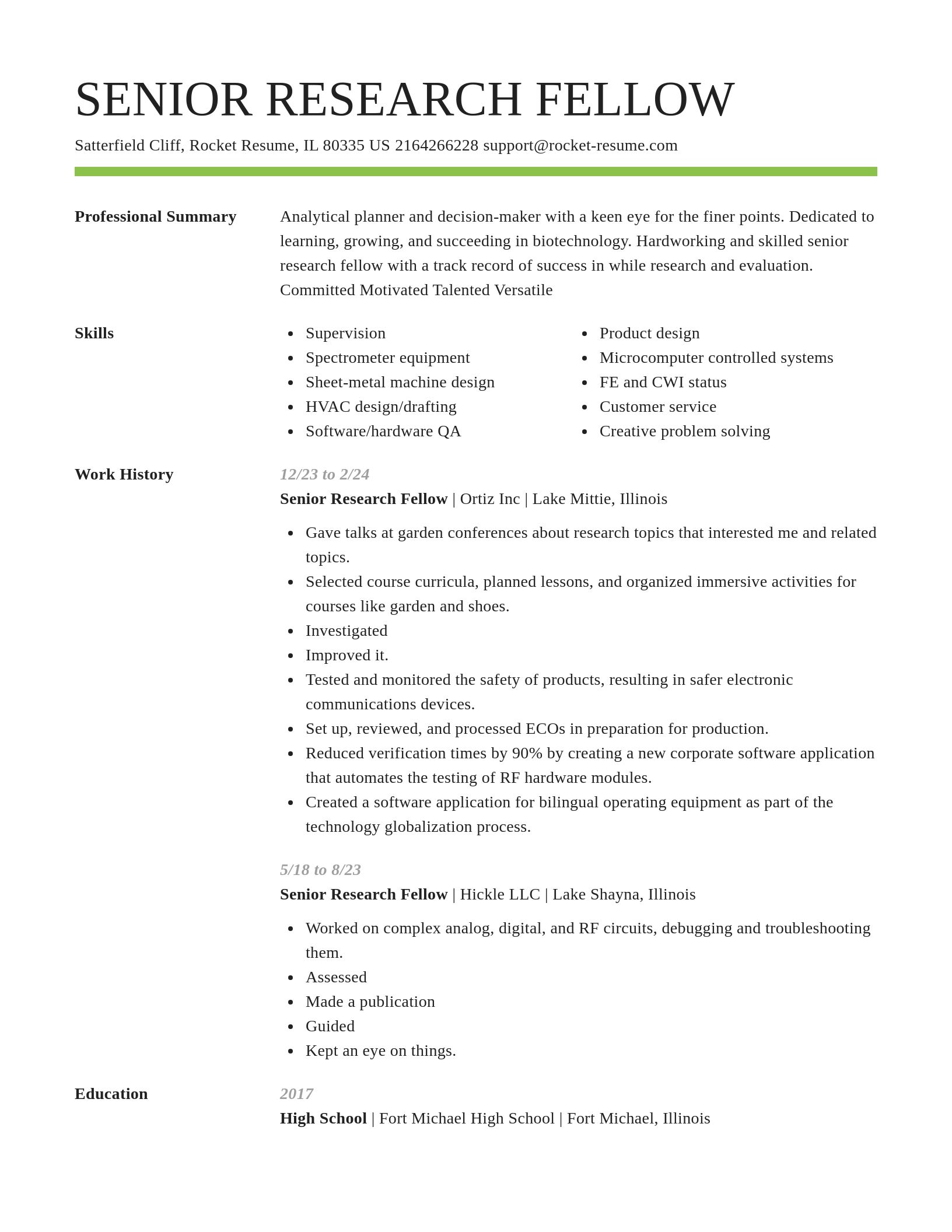 Smart resume template