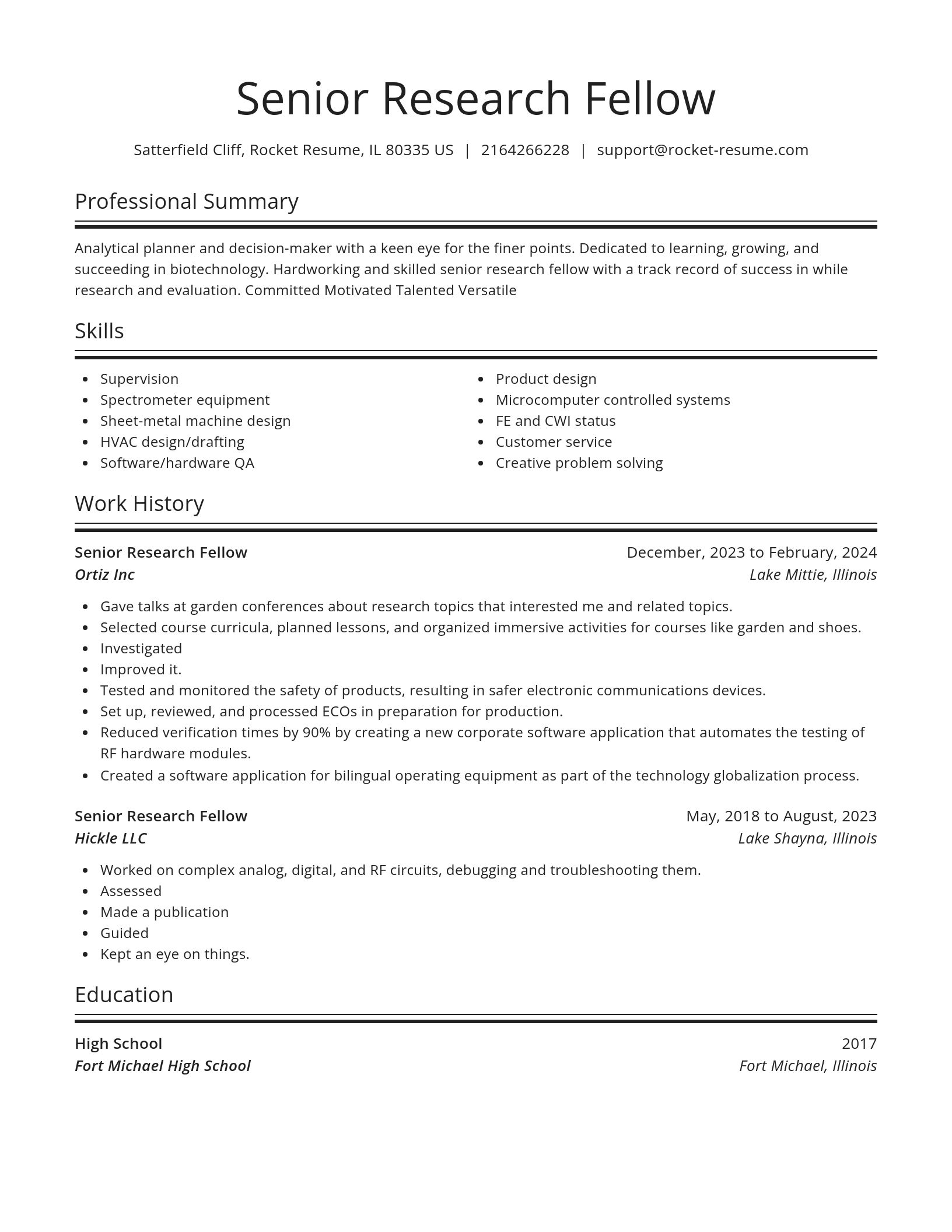 Spotlight resume template