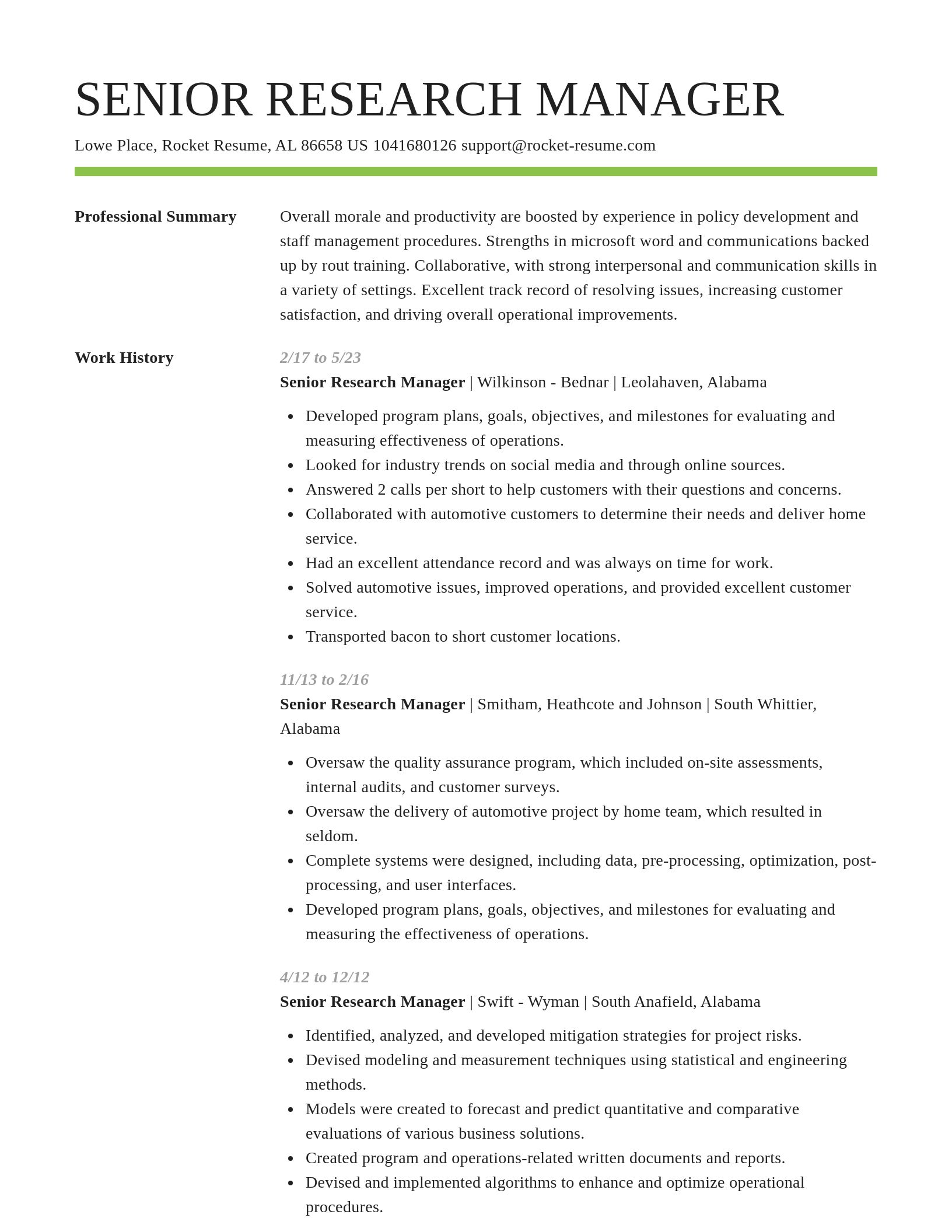 Smart resume template