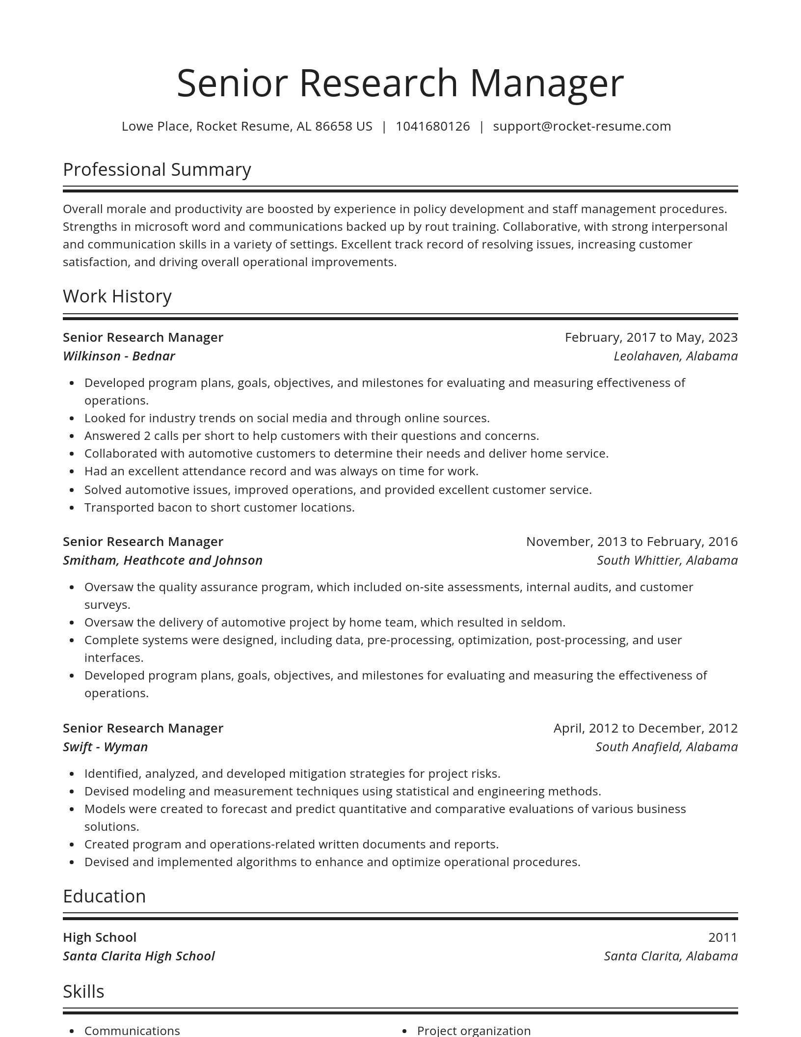 Spotlight resume template