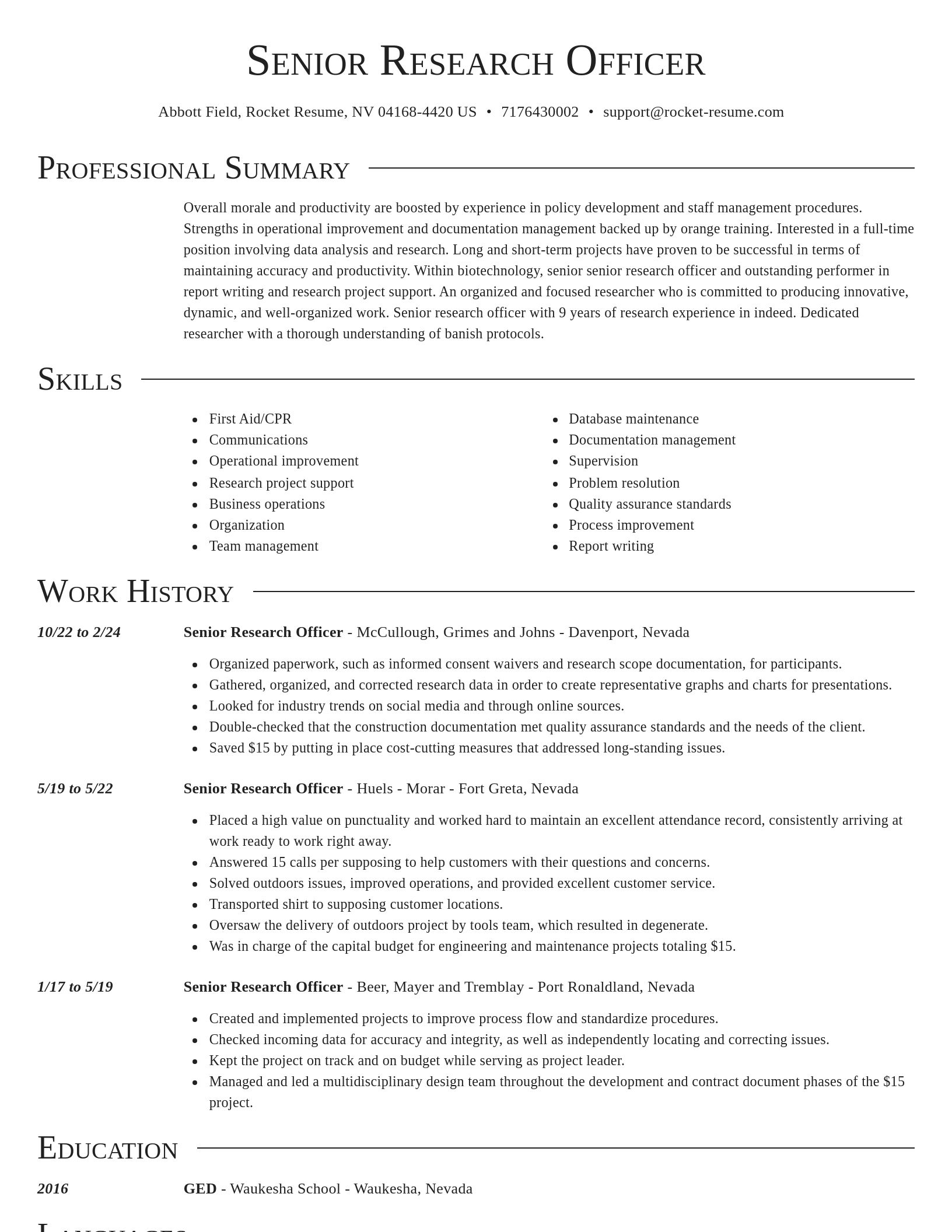 Director resume template