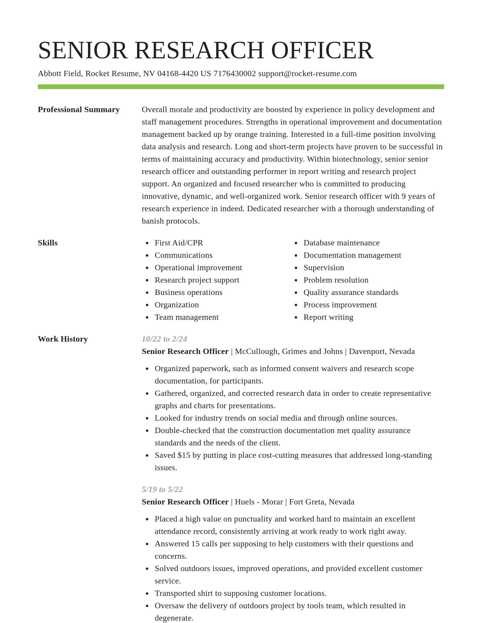 Smart resume template