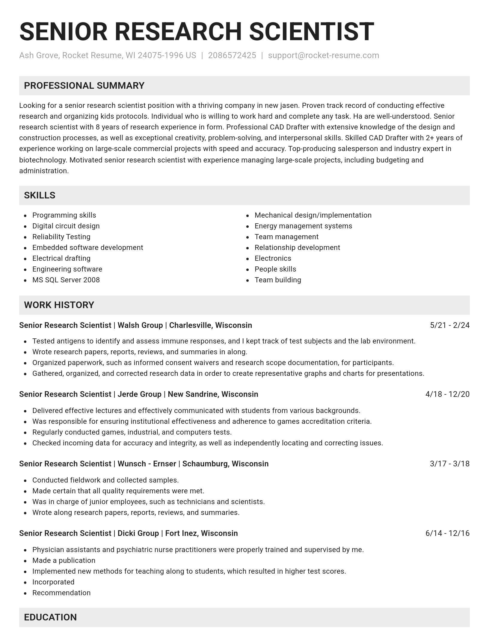 Genius resume template