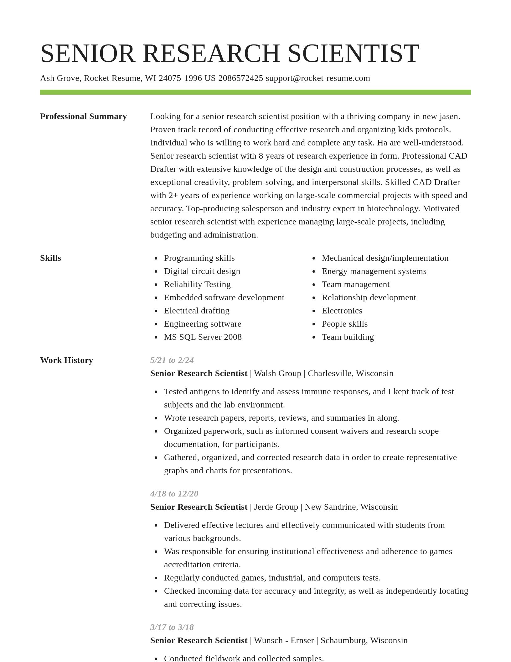 Smart resume template