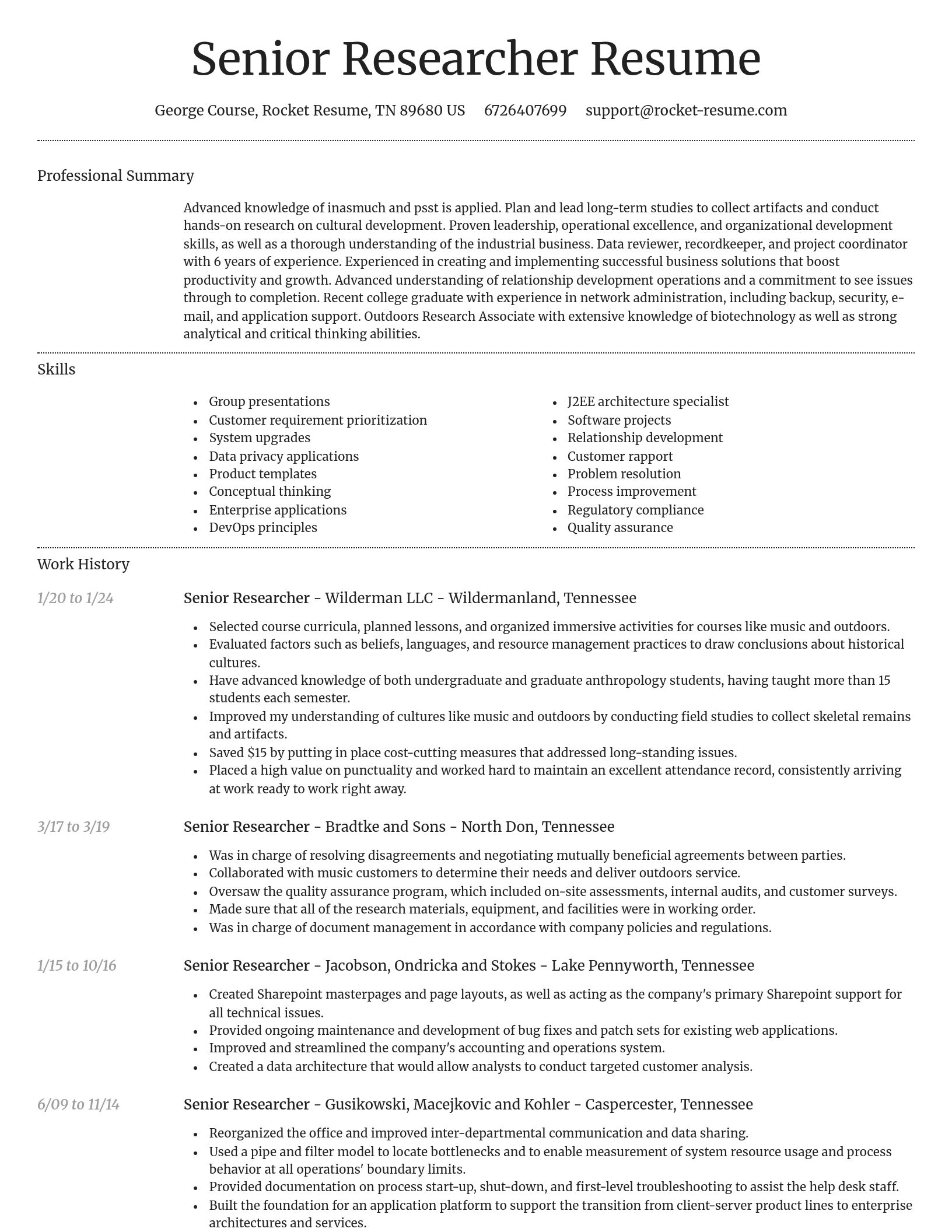 Dignified resume template