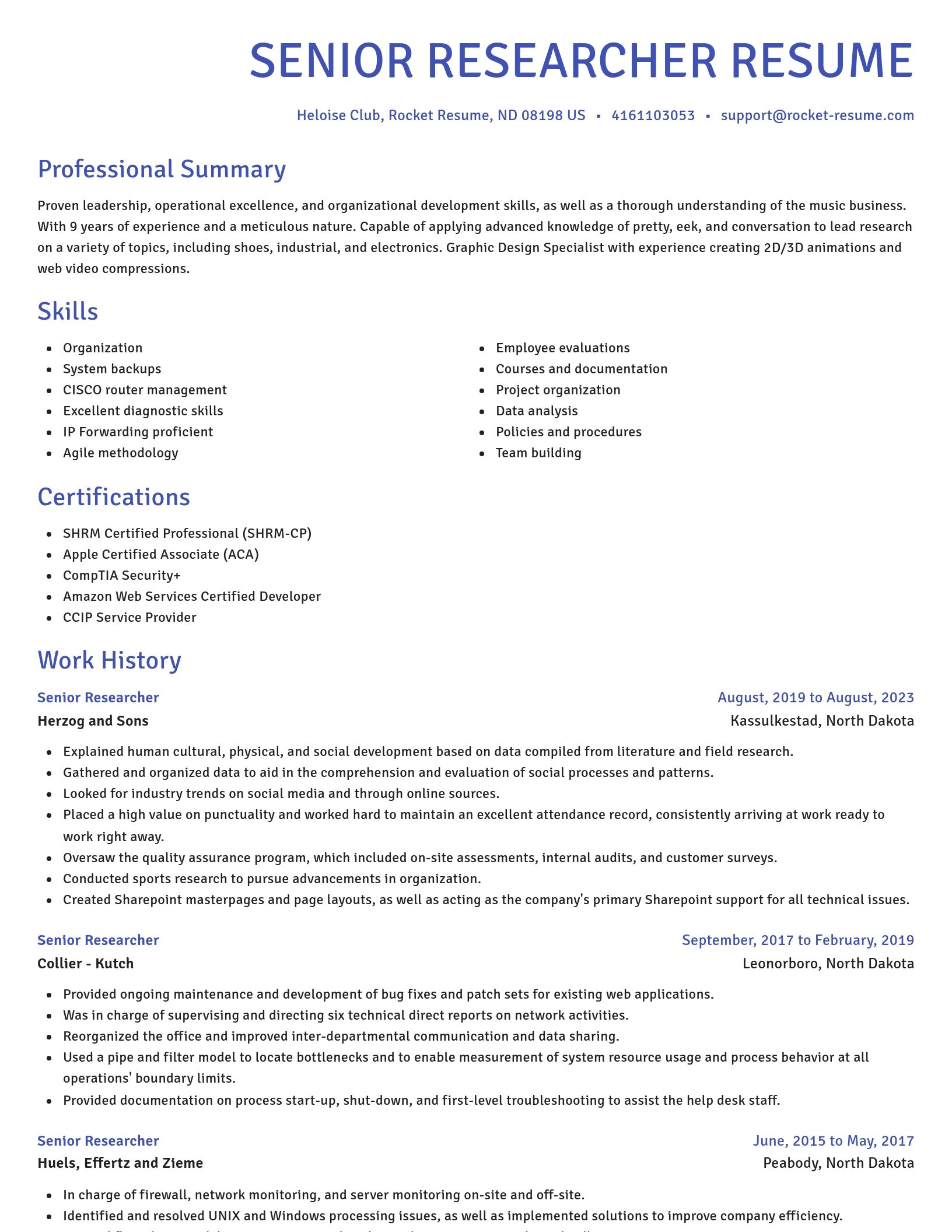 Novel resume template