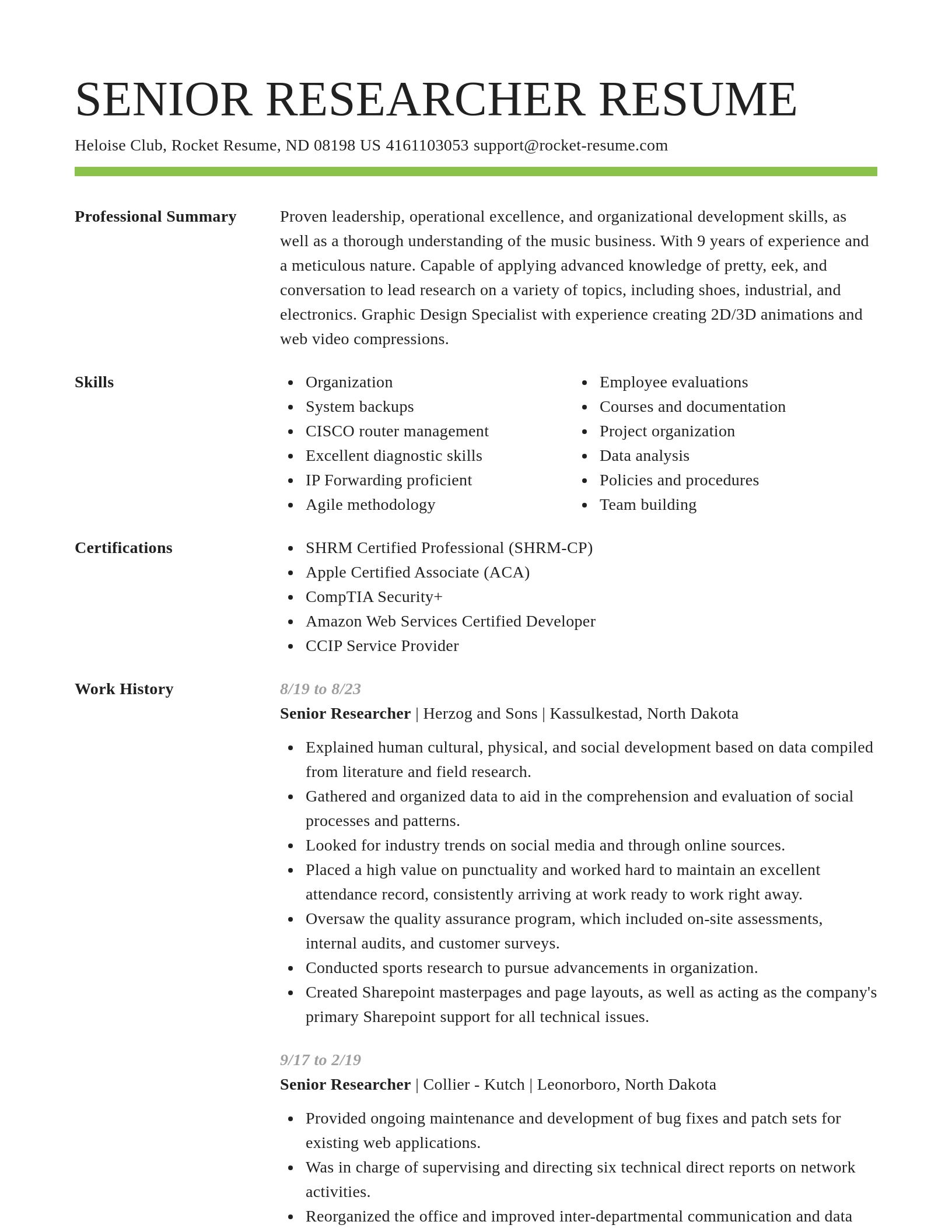 Smart resume template