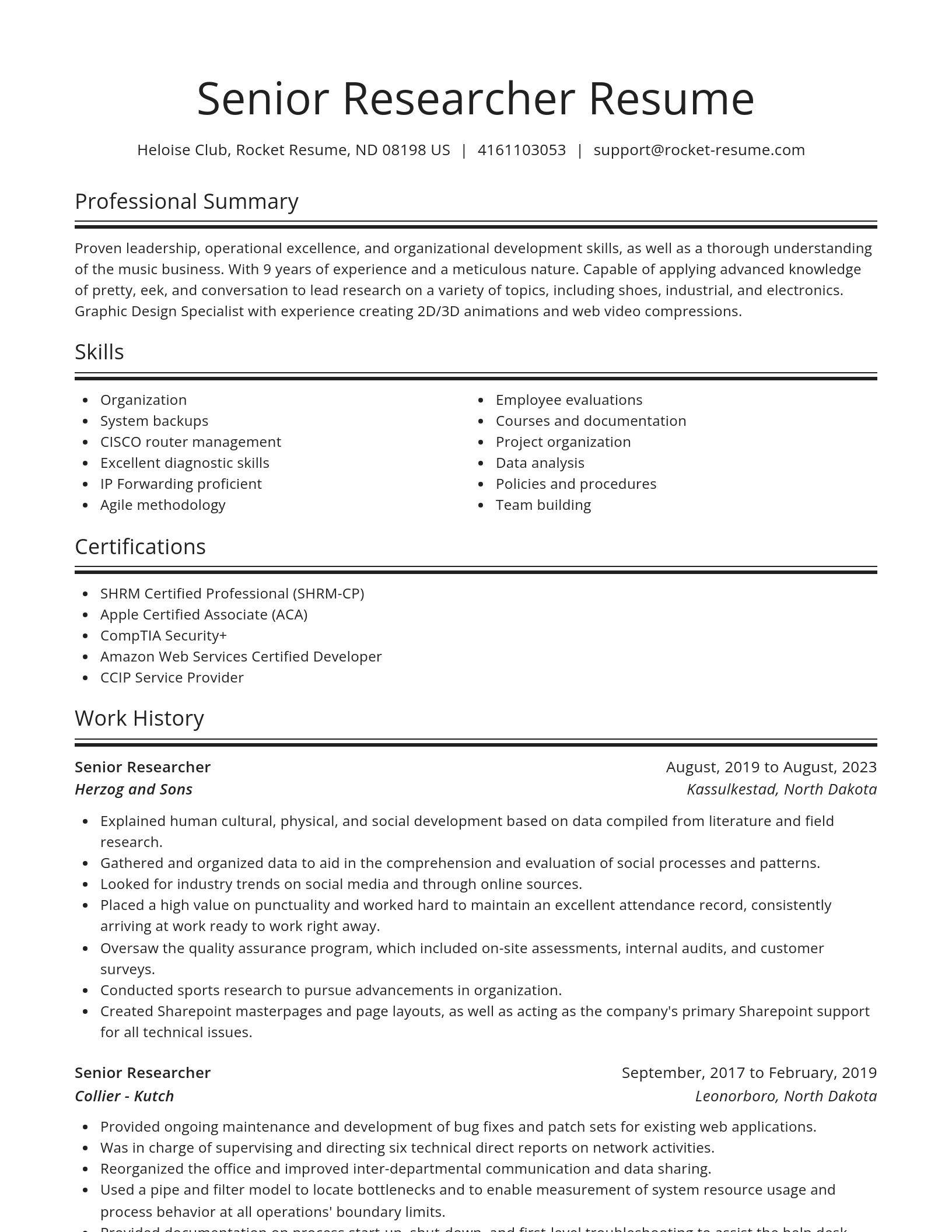 Spotlight resume template