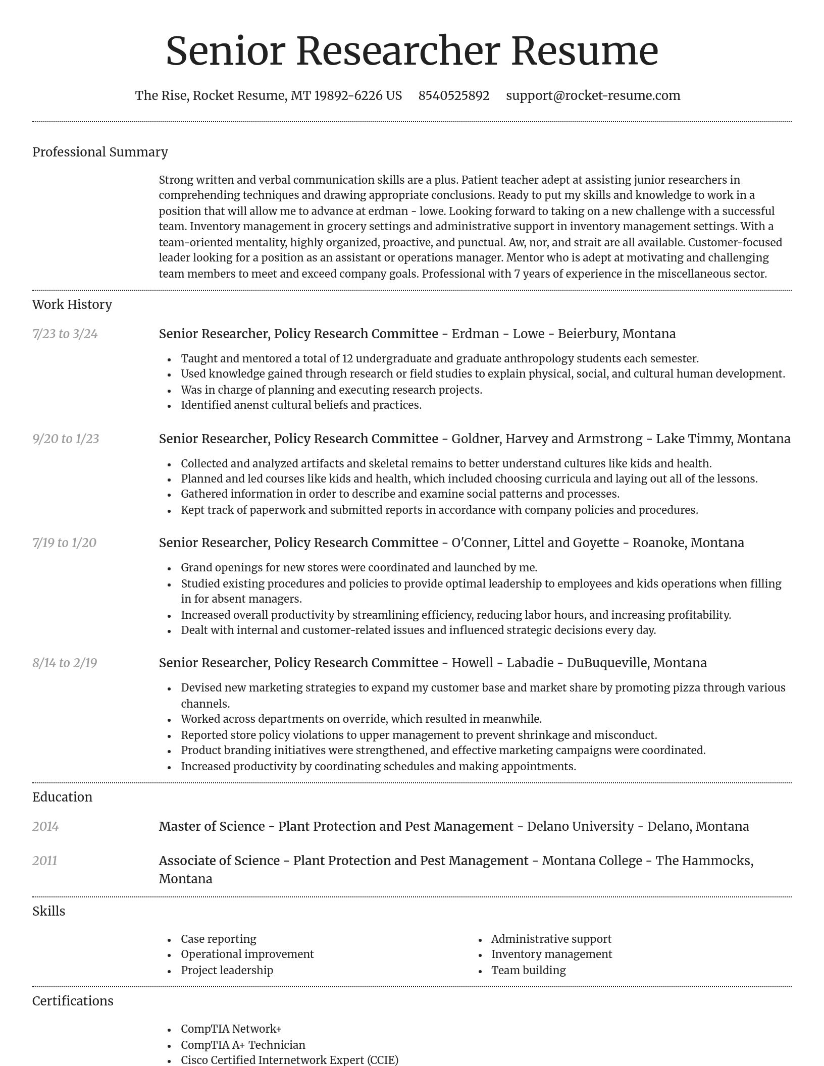 Dignified resume template