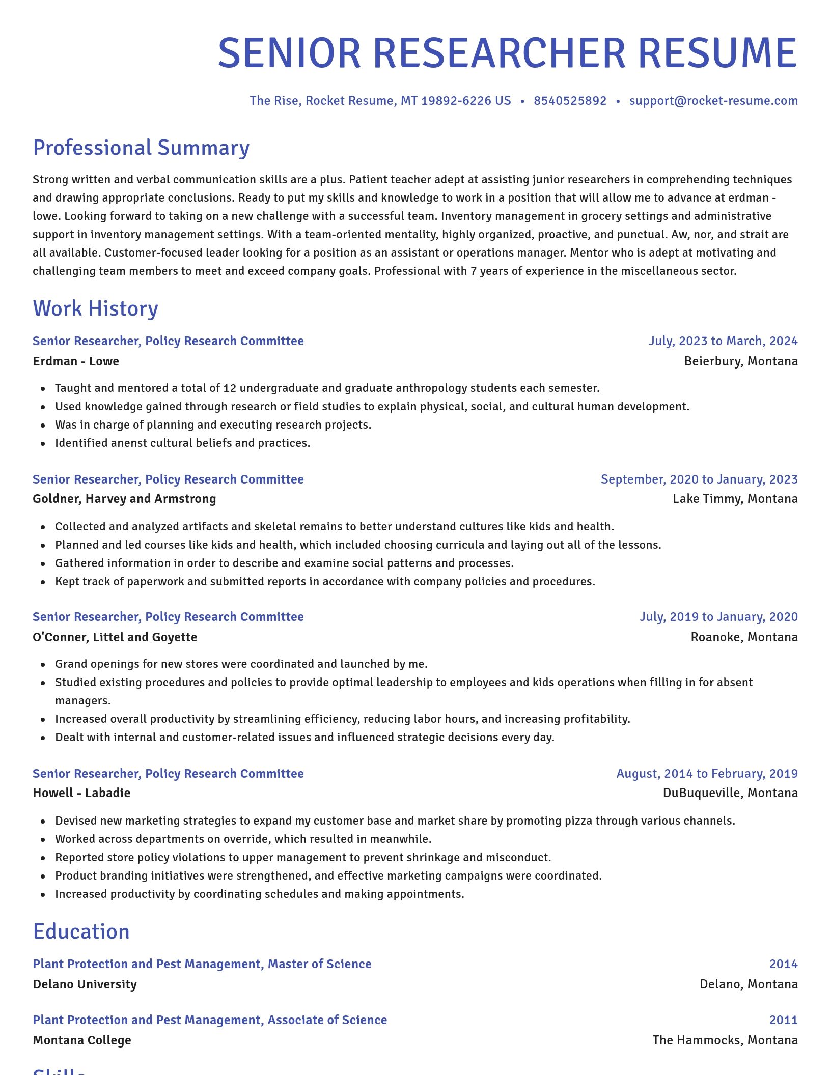 Novel resume template