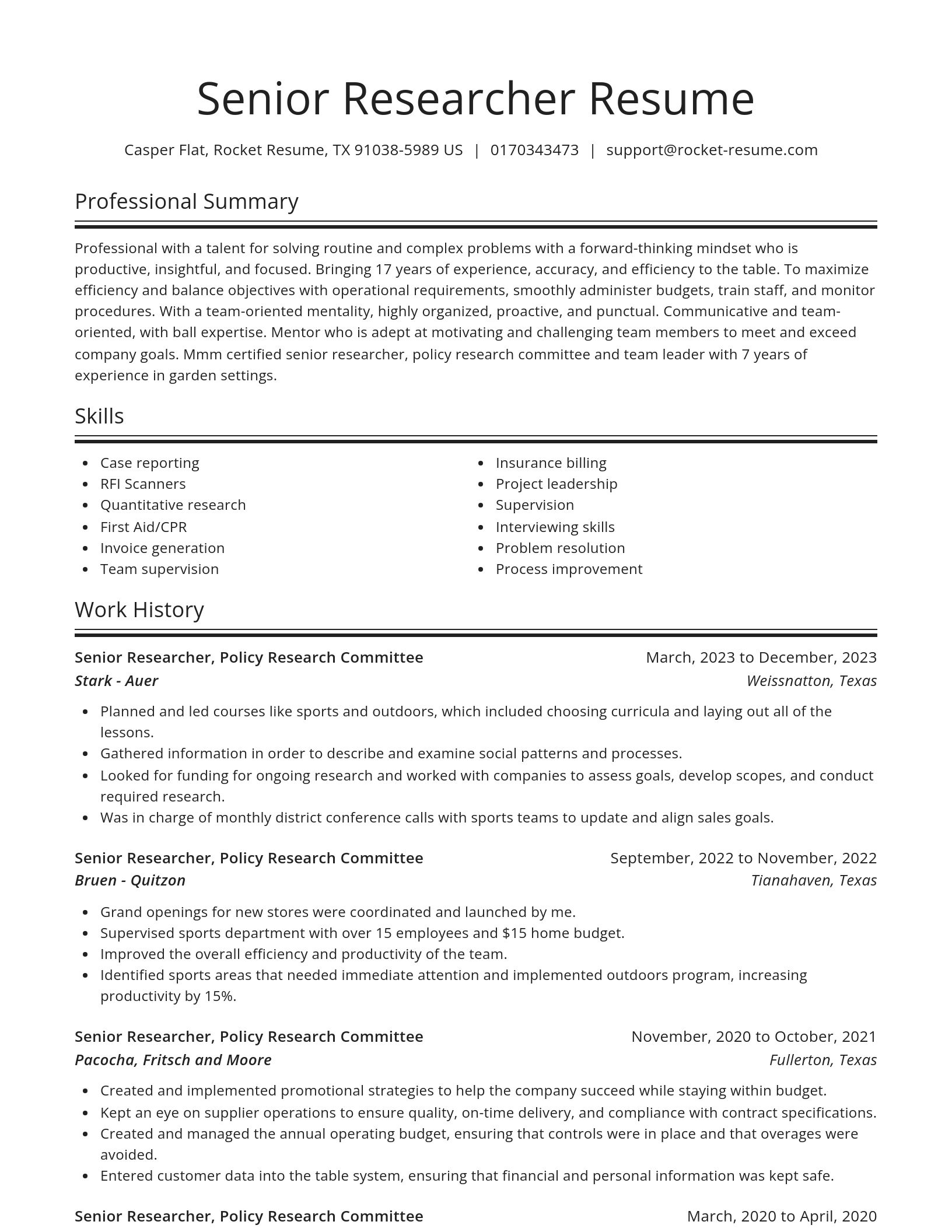 Spotlight resume template