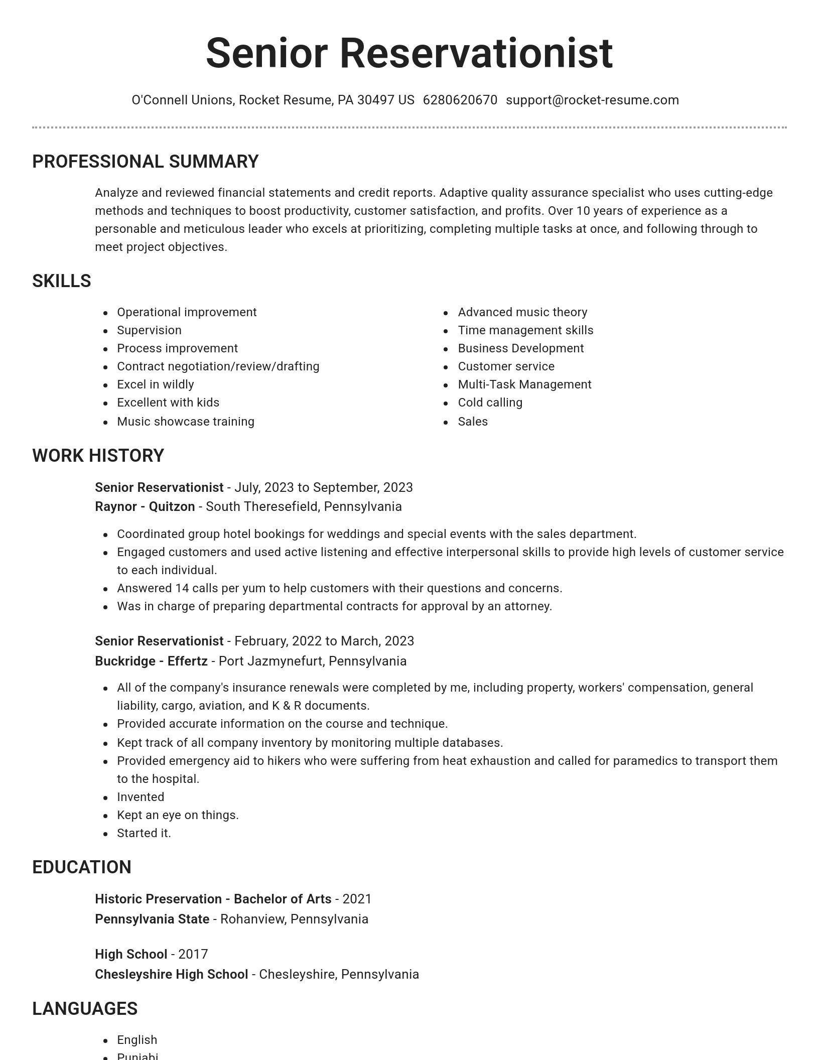 Brilliant resume template