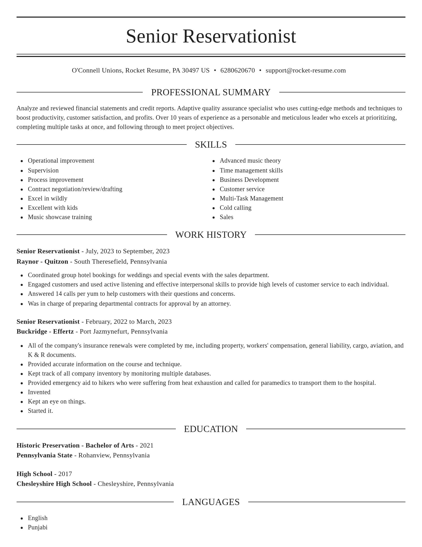 Elegant resume template