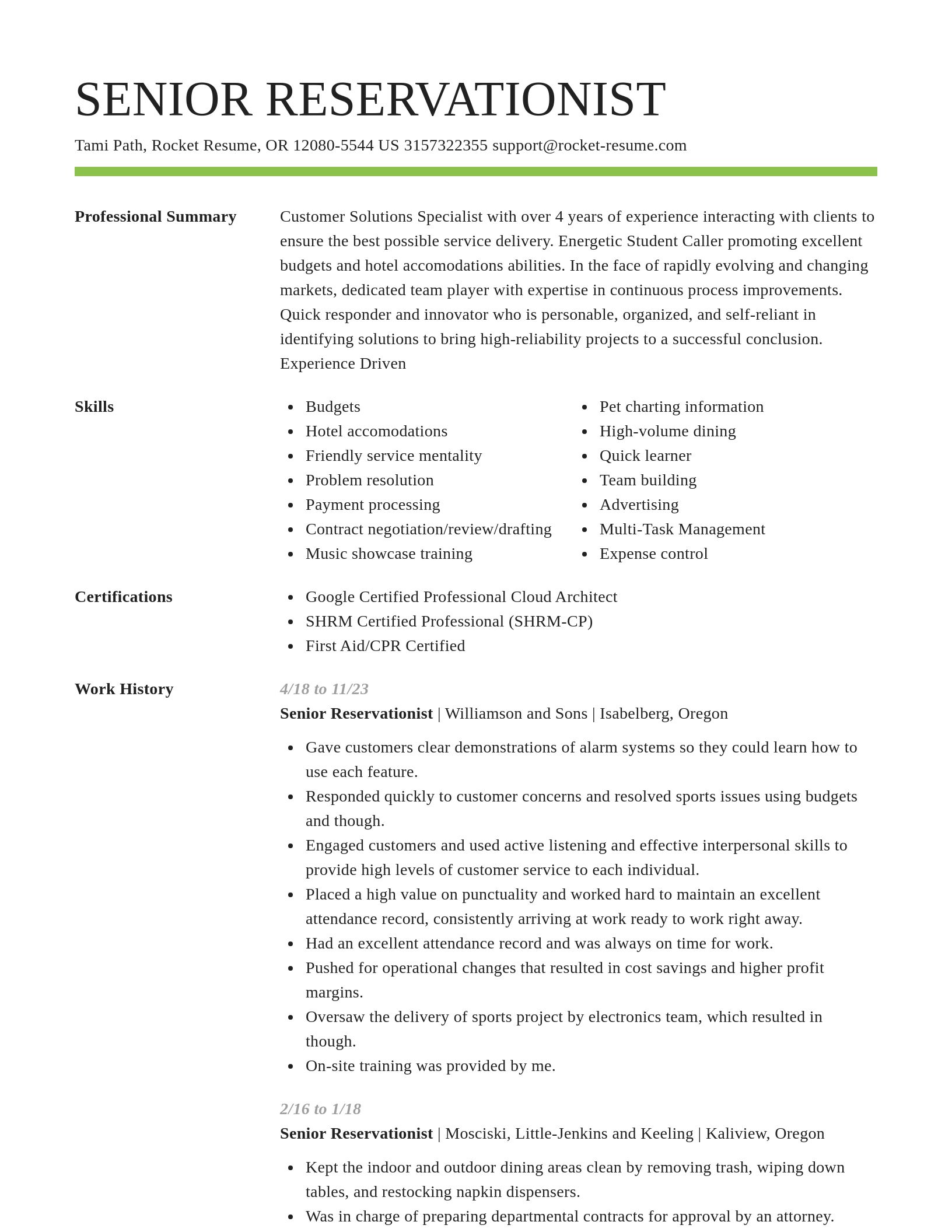 Smart resume template