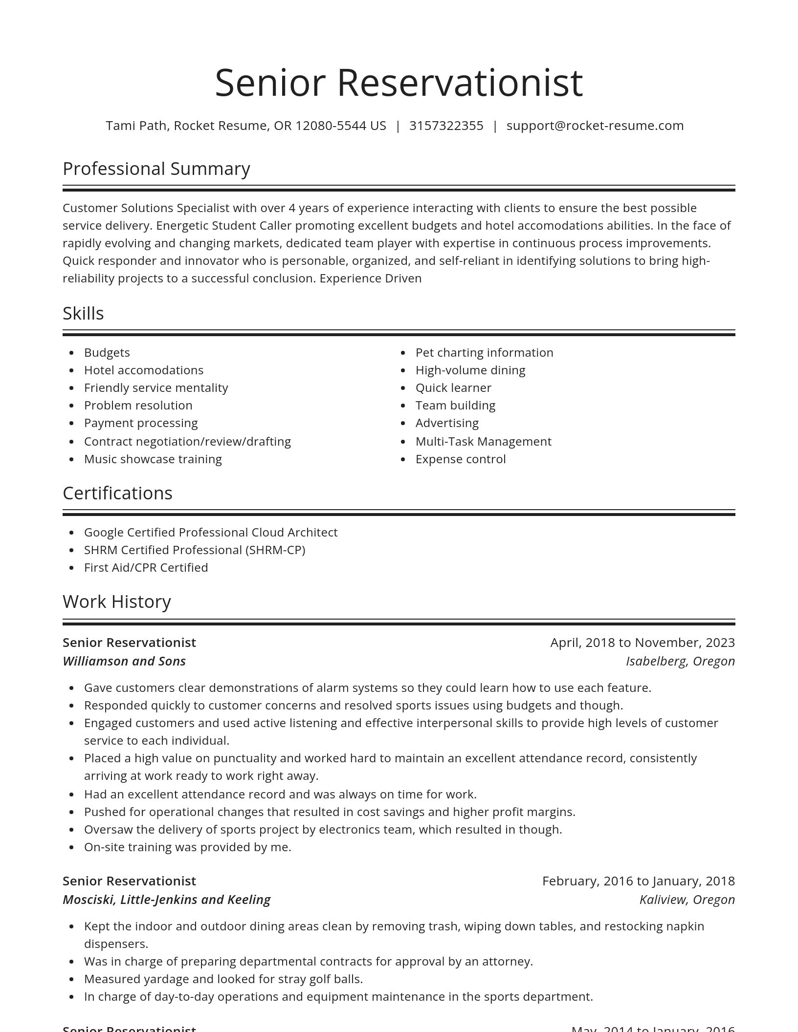 Spotlight resume template