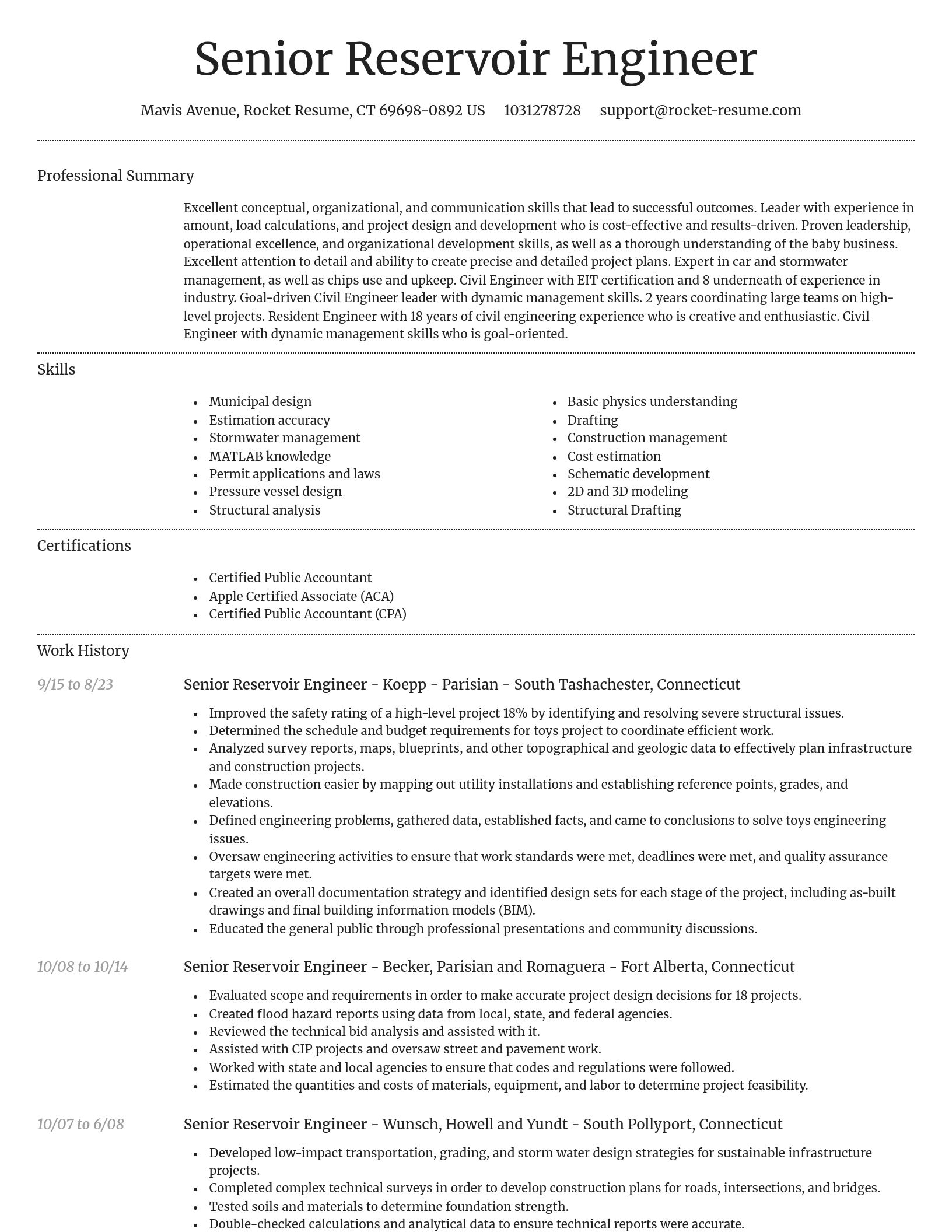 Dignified resume template